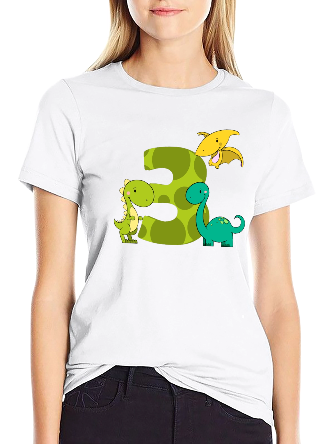 Dinosaur 3rd Birthday Black T-Shirt