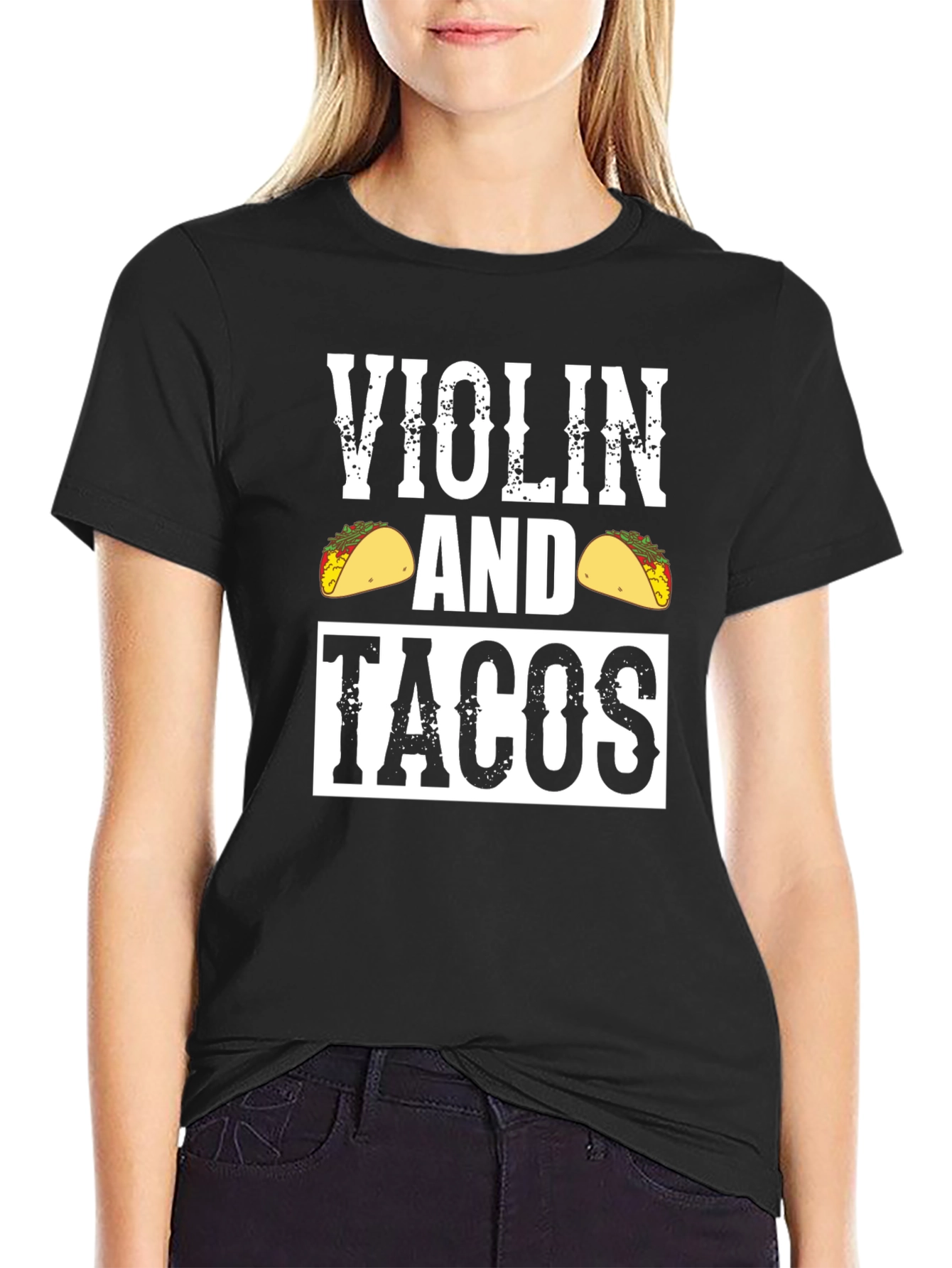 Violin and Tacos Graphic T-Shirt