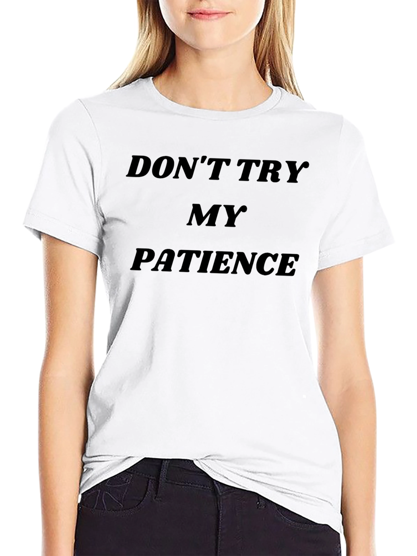 Dont Try My Patience Black Graphic Tee
