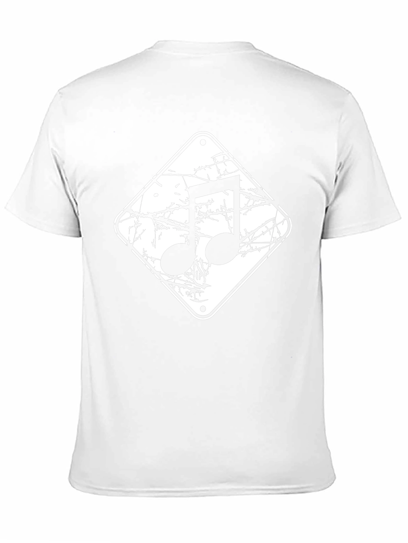 Musical Note Black Graphic Tee - Distressed Style