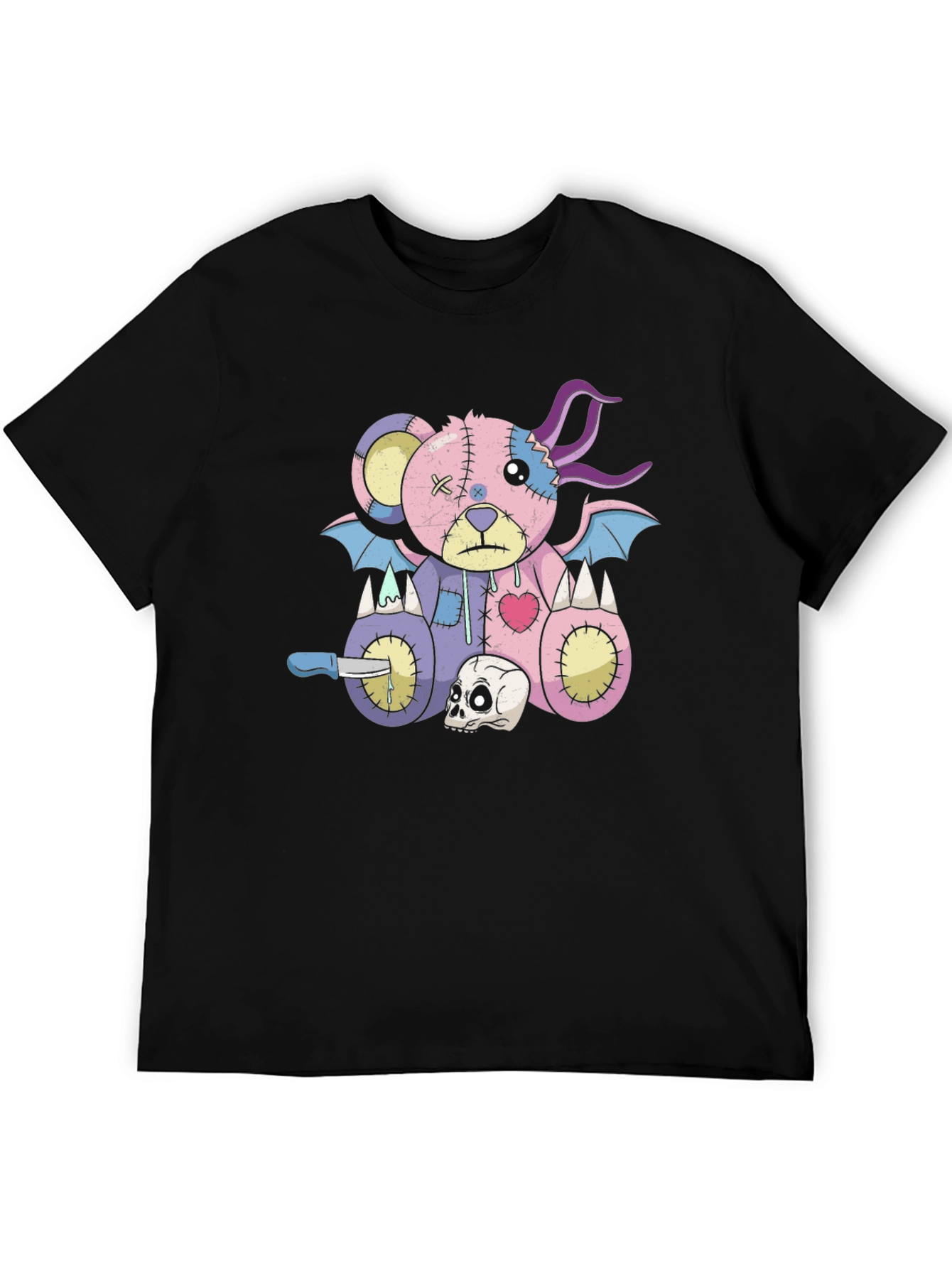 Gothic Teddy Bear T-Shirt - Creepy Cute Style