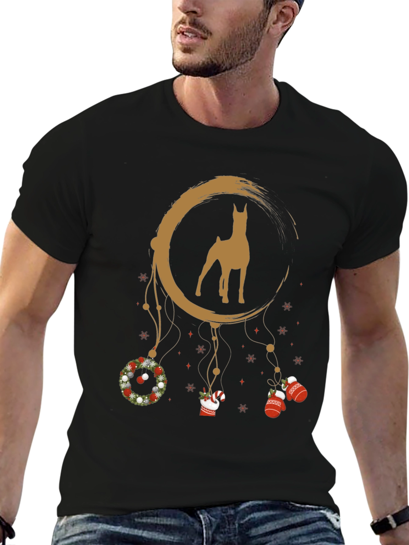 Doberman Christmas Dreamcatcher Graphic Tee