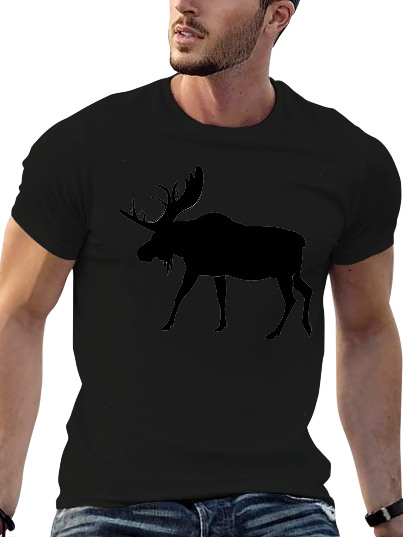 Moose Silhouette Black T-Shirt