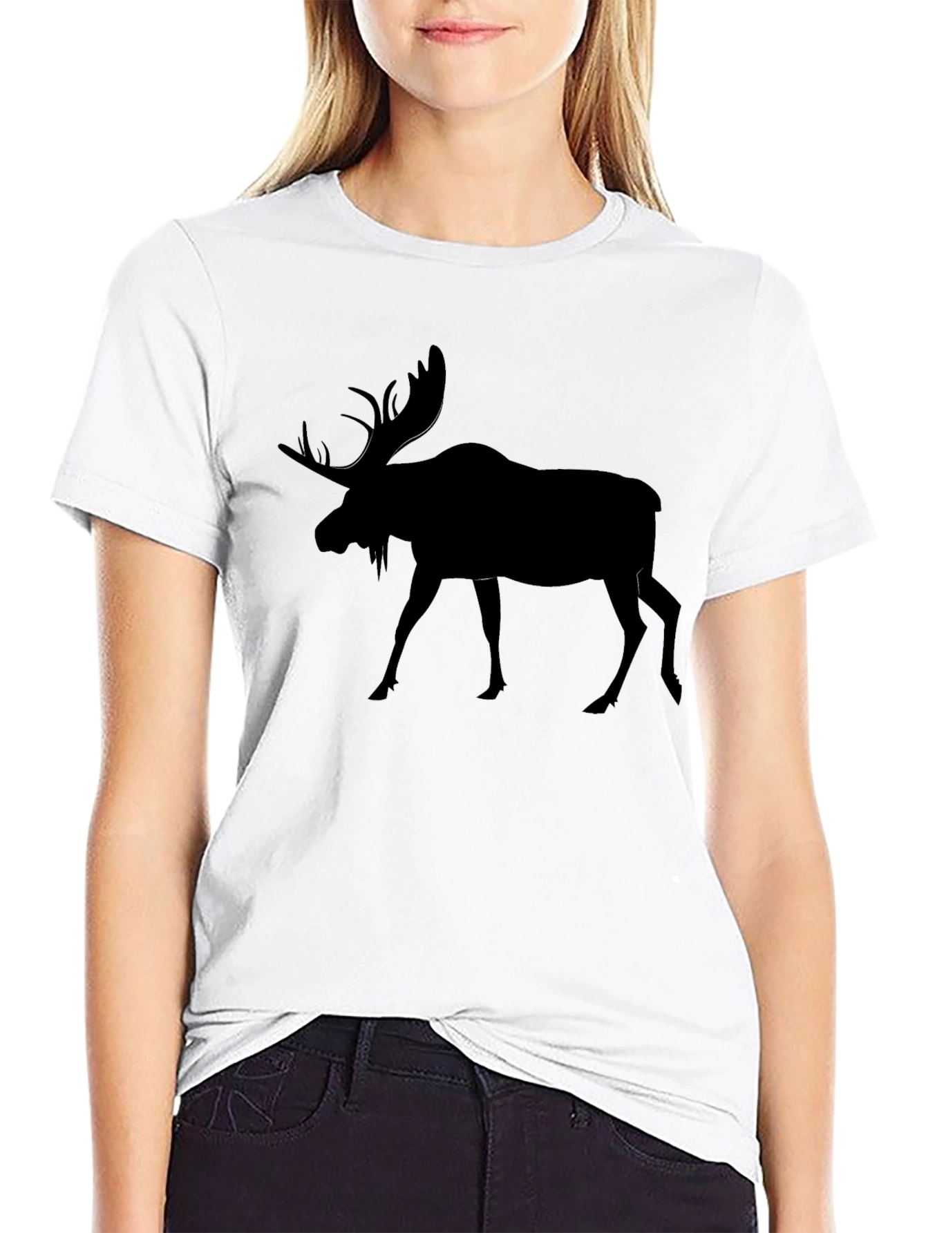 Moose Silhouette Black T-Shirt