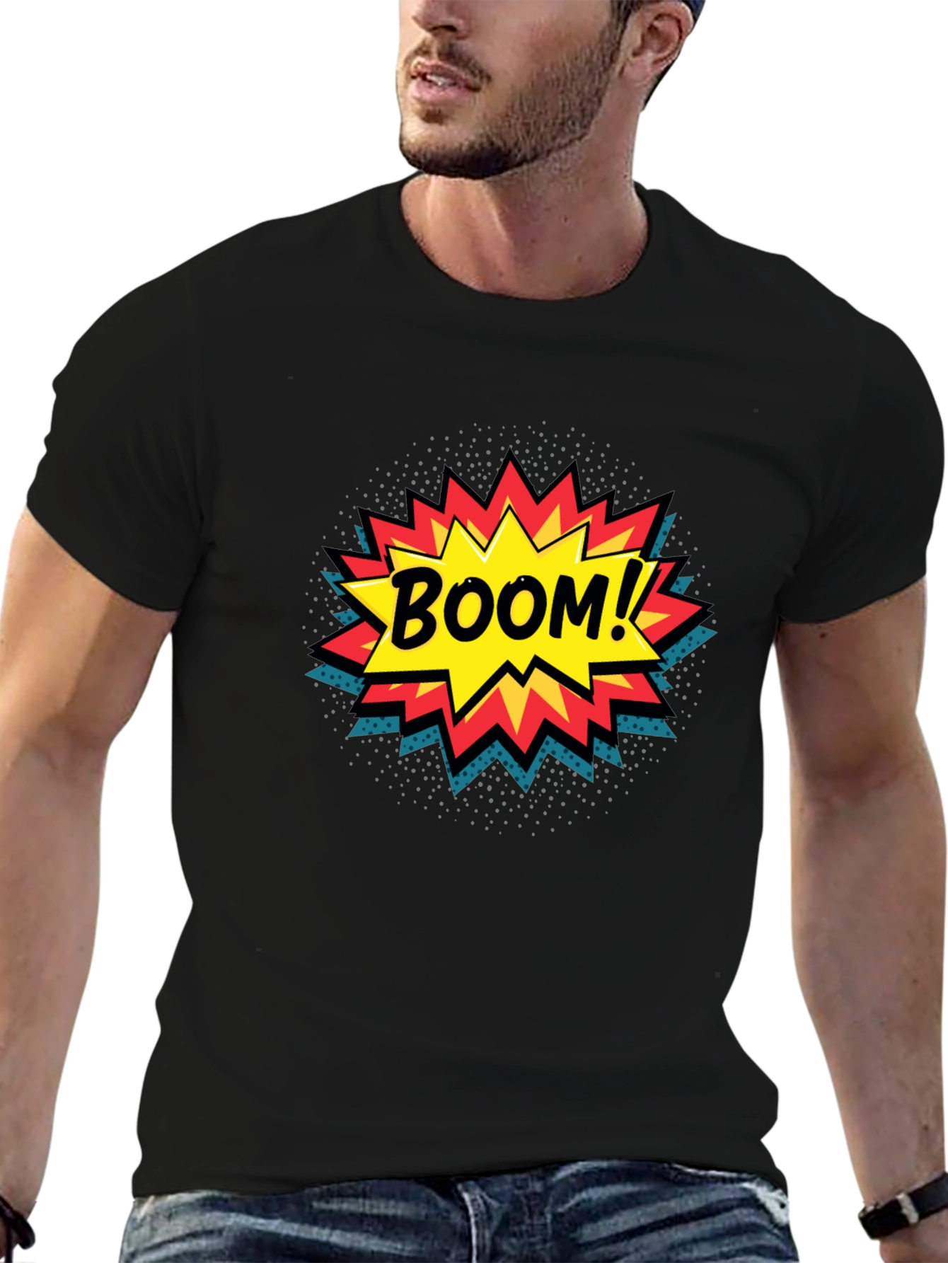 Boom! Comic Book Graphic Print Black T-Shirt