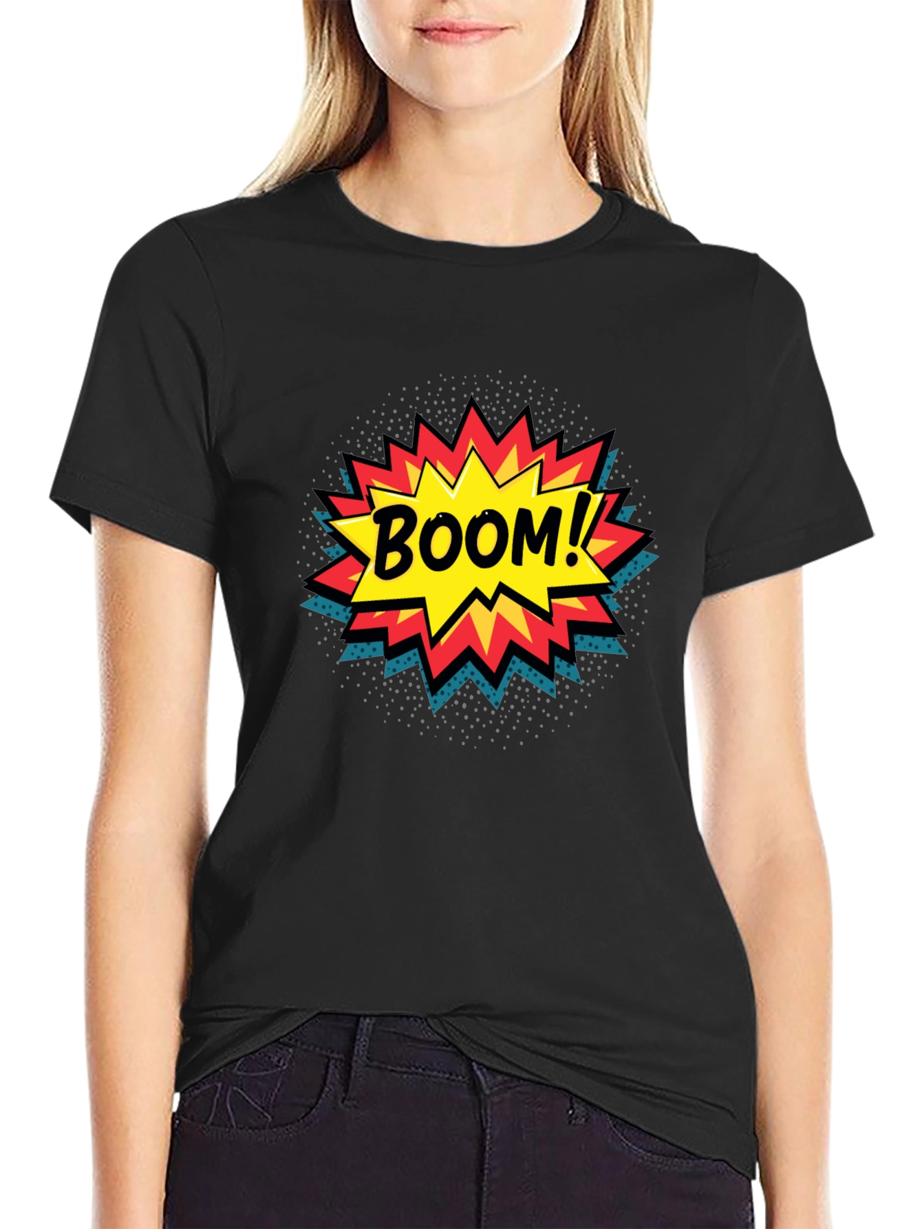 Boom! Comic Book Graphic Print Black T-Shirt