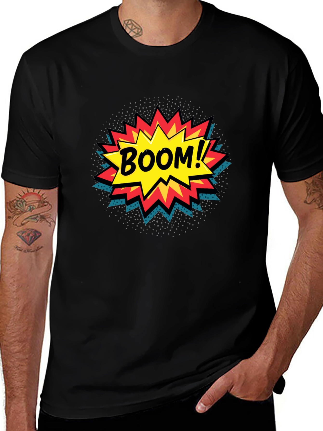 Boom! Comic Book Graphic Print Black T-Shirt