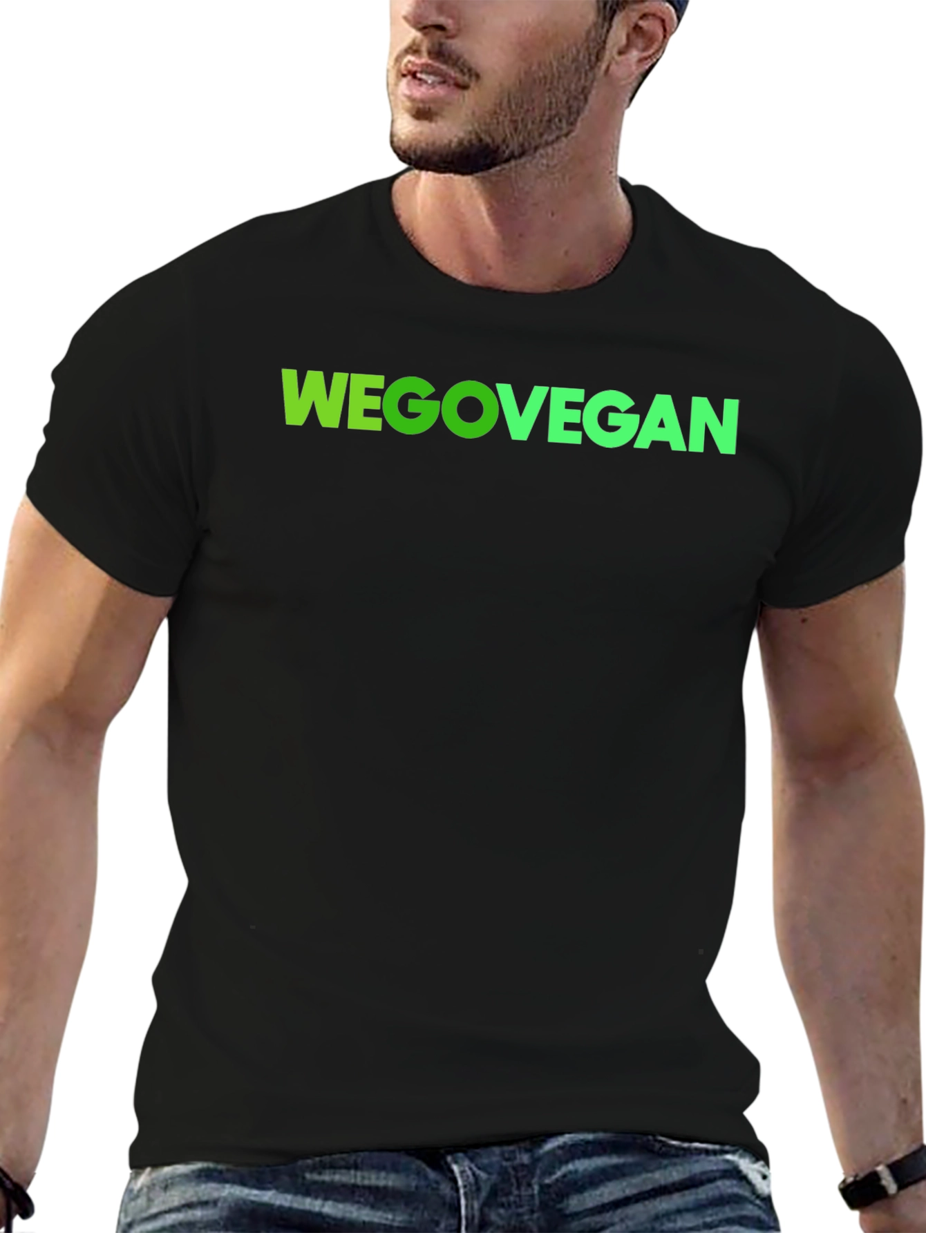 WEGOVEGAN Black T-Shirt Vegan Lifestyle Tee