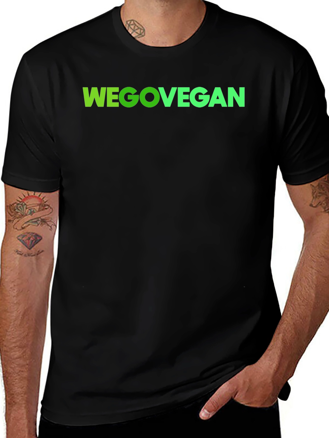 WEGOVEGAN Black T-Shirt Vegan Lifestyle Tee