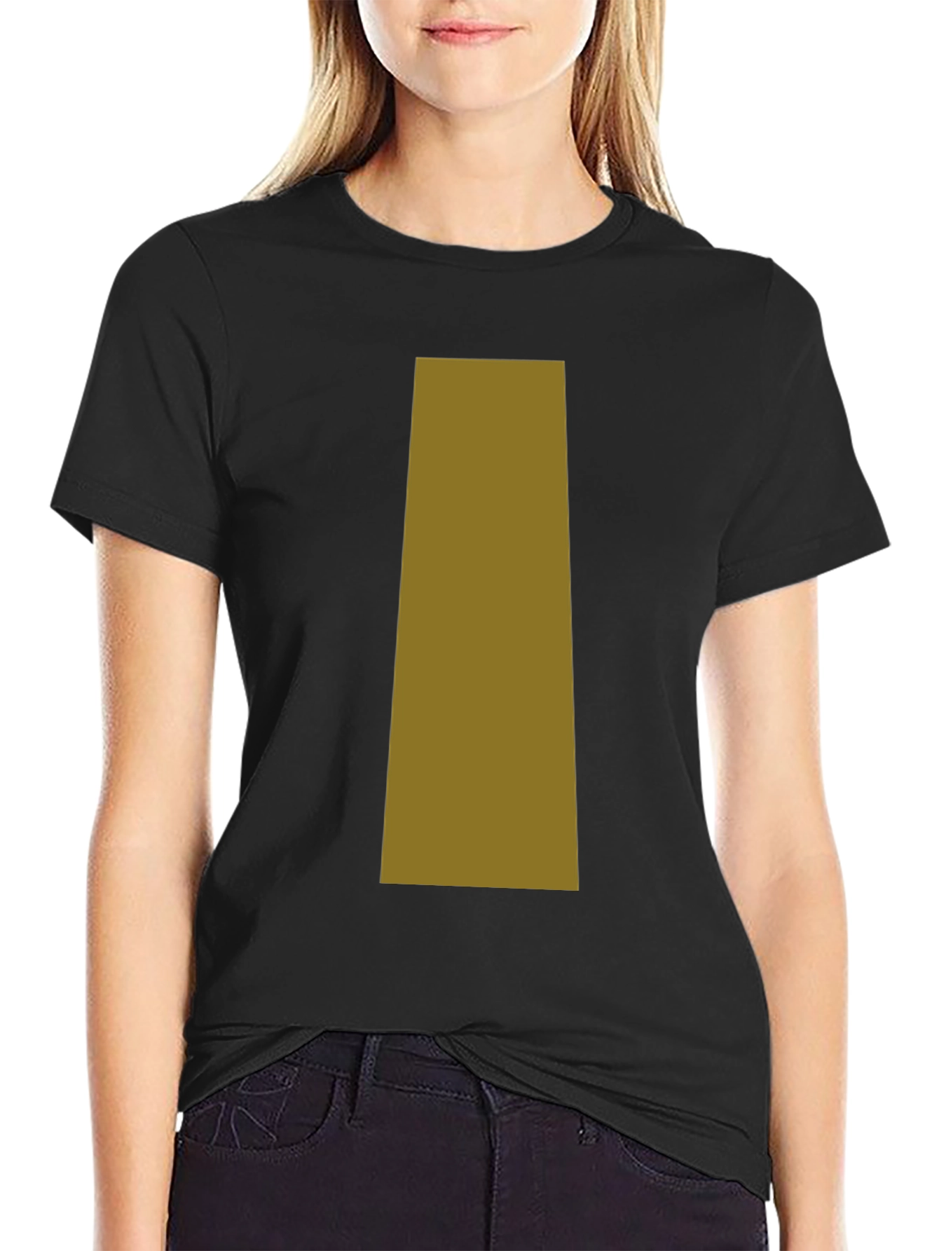 Simple Black T-Shirt with Tan Graphic