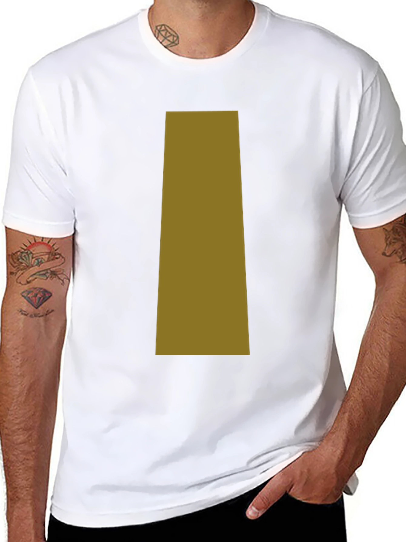 Simple Black T-Shirt with Tan Graphic