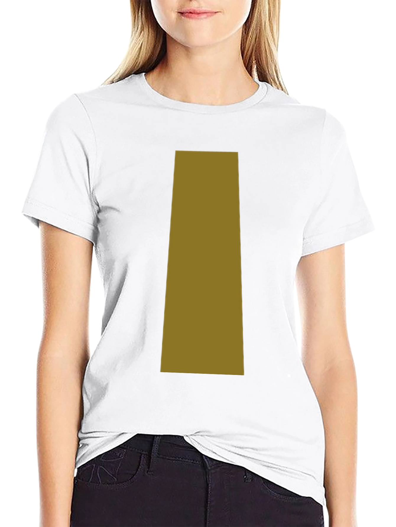 Simple Black T-Shirt with Tan Graphic