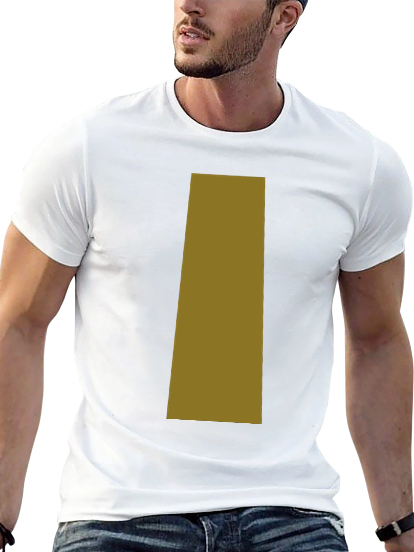 Simple Black T-Shirt with Tan Graphic