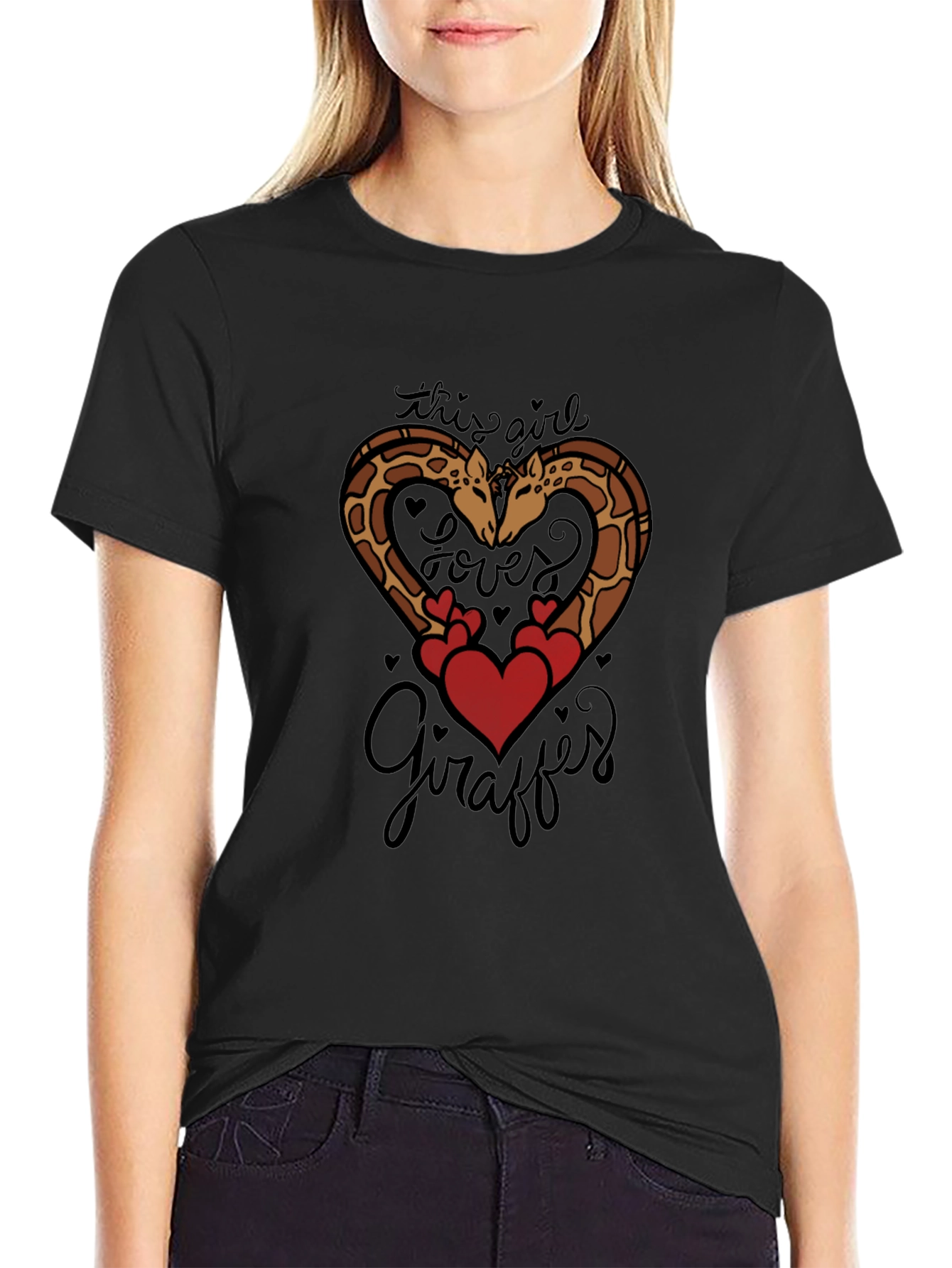 Giraffe Lover Tee: Cute Giraffe Heart Graphic T-Shirt