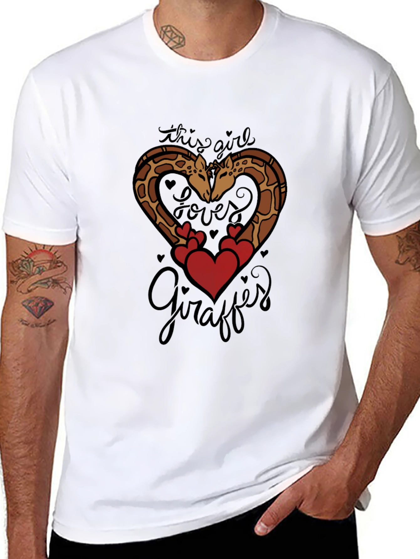Giraffe Lover Tee: Cute Giraffe Heart Graphic T-Shirt