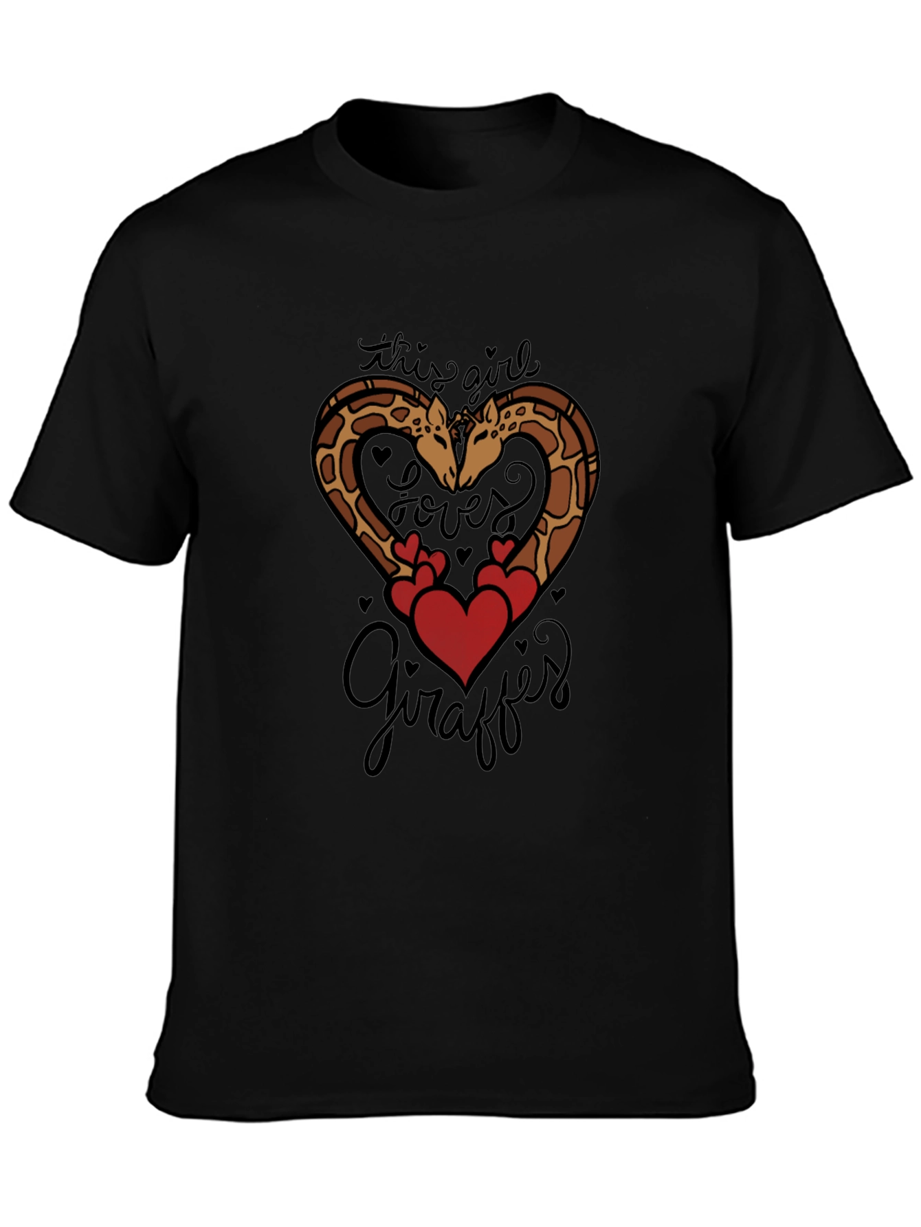 Giraffe Lover Tee: Cute Giraffe Heart Graphic T-Shirt