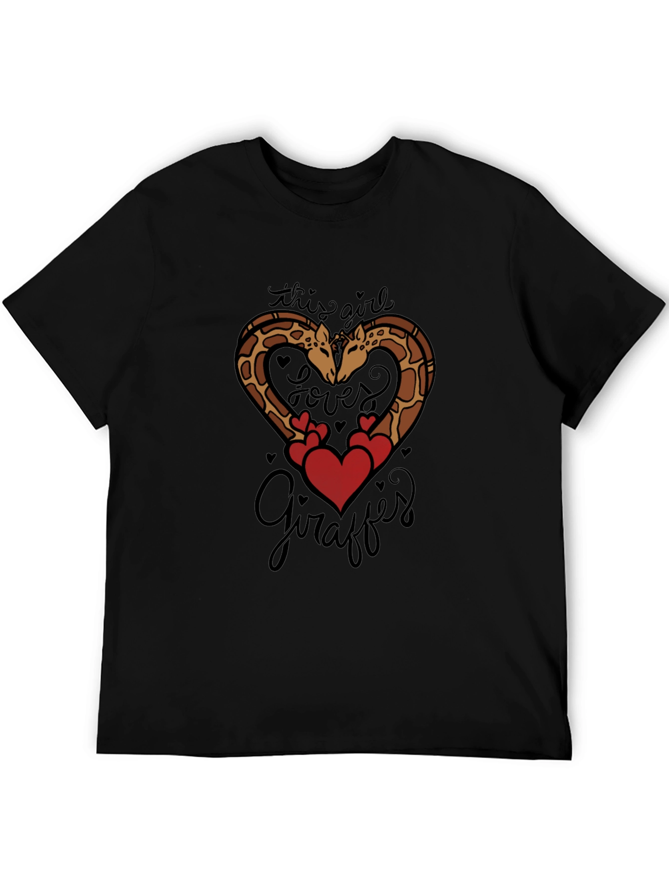 Giraffe Lover Tee: Cute Giraffe Heart Graphic T-Shirt