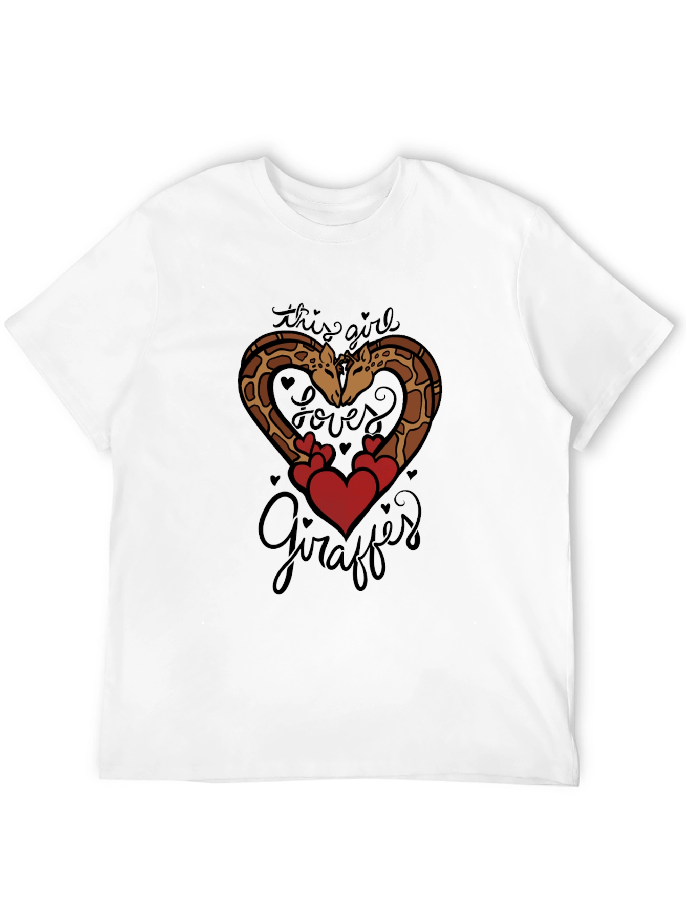 Giraffe Lover Tee: Cute Giraffe Heart Graphic T-Shirt