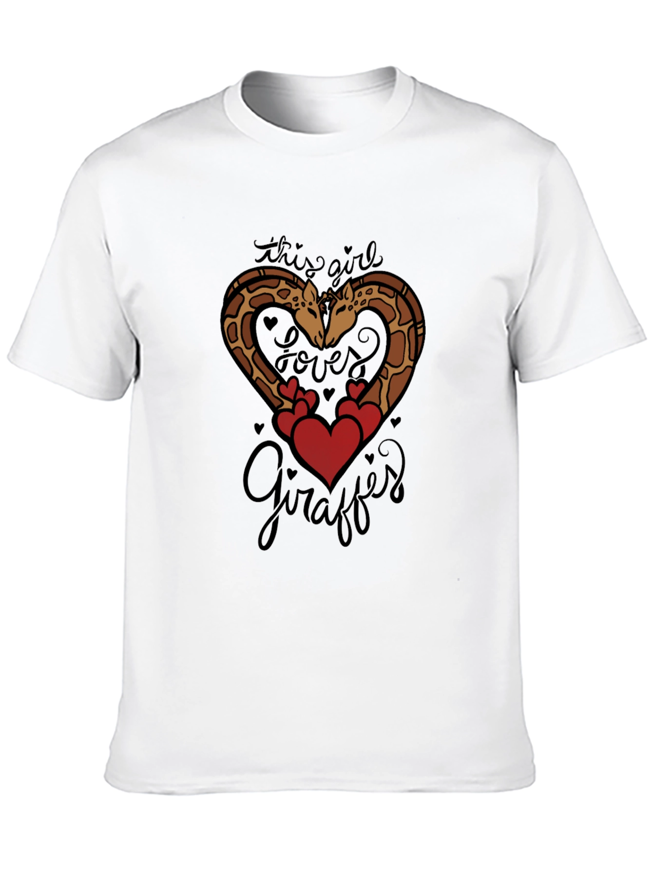 Giraffe Lover Tee: Cute Giraffe Heart Graphic T-Shirt