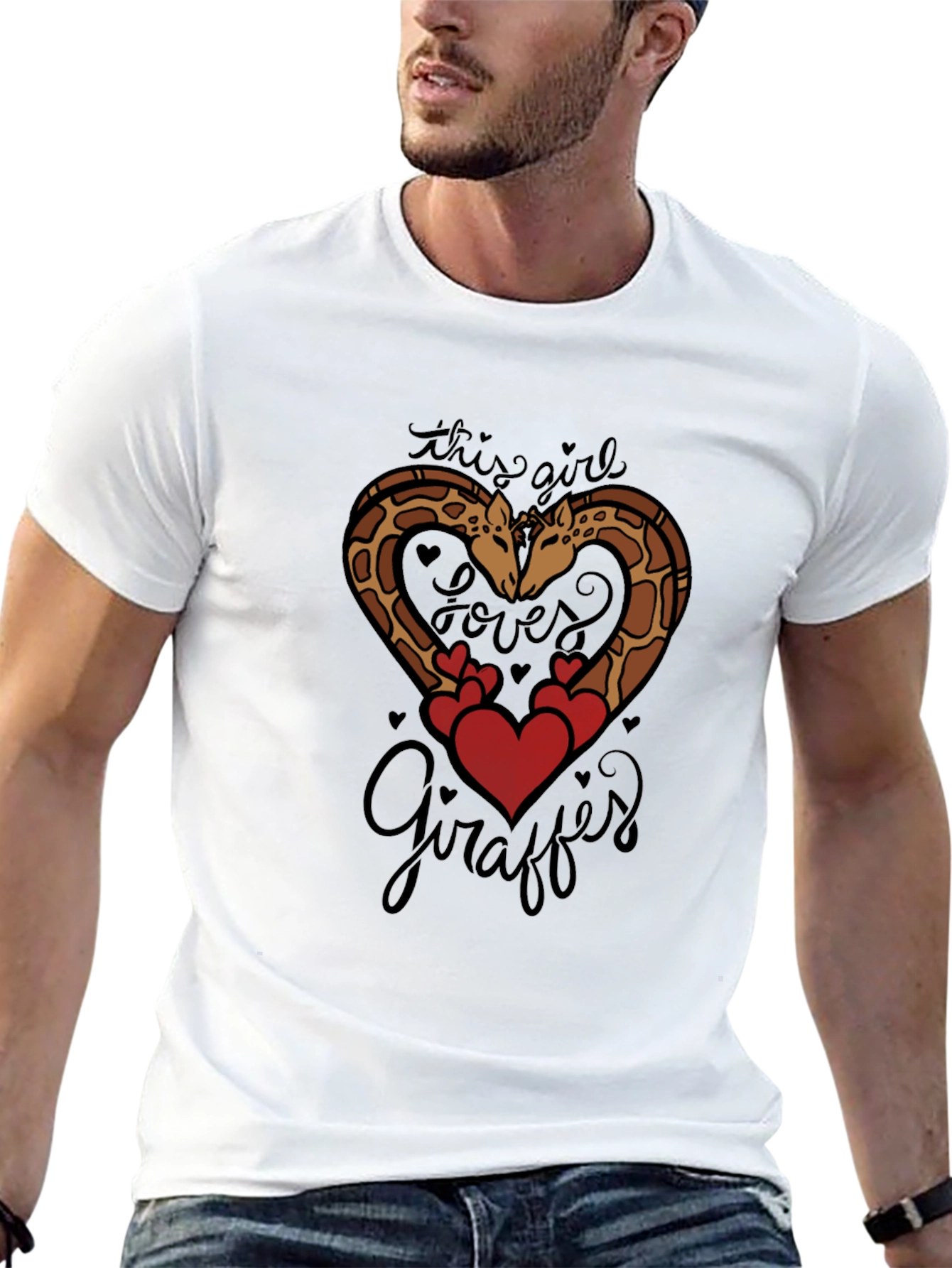 Giraffe Lover Tee: Cute Giraffe Heart Graphic T-Shirt