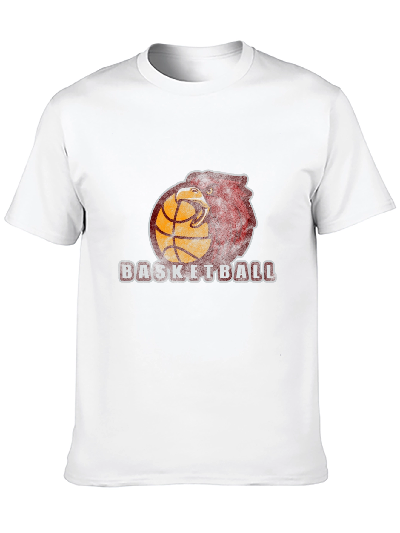 Basketball Eagle Graphic Tee - Black Cotton T-Shirt