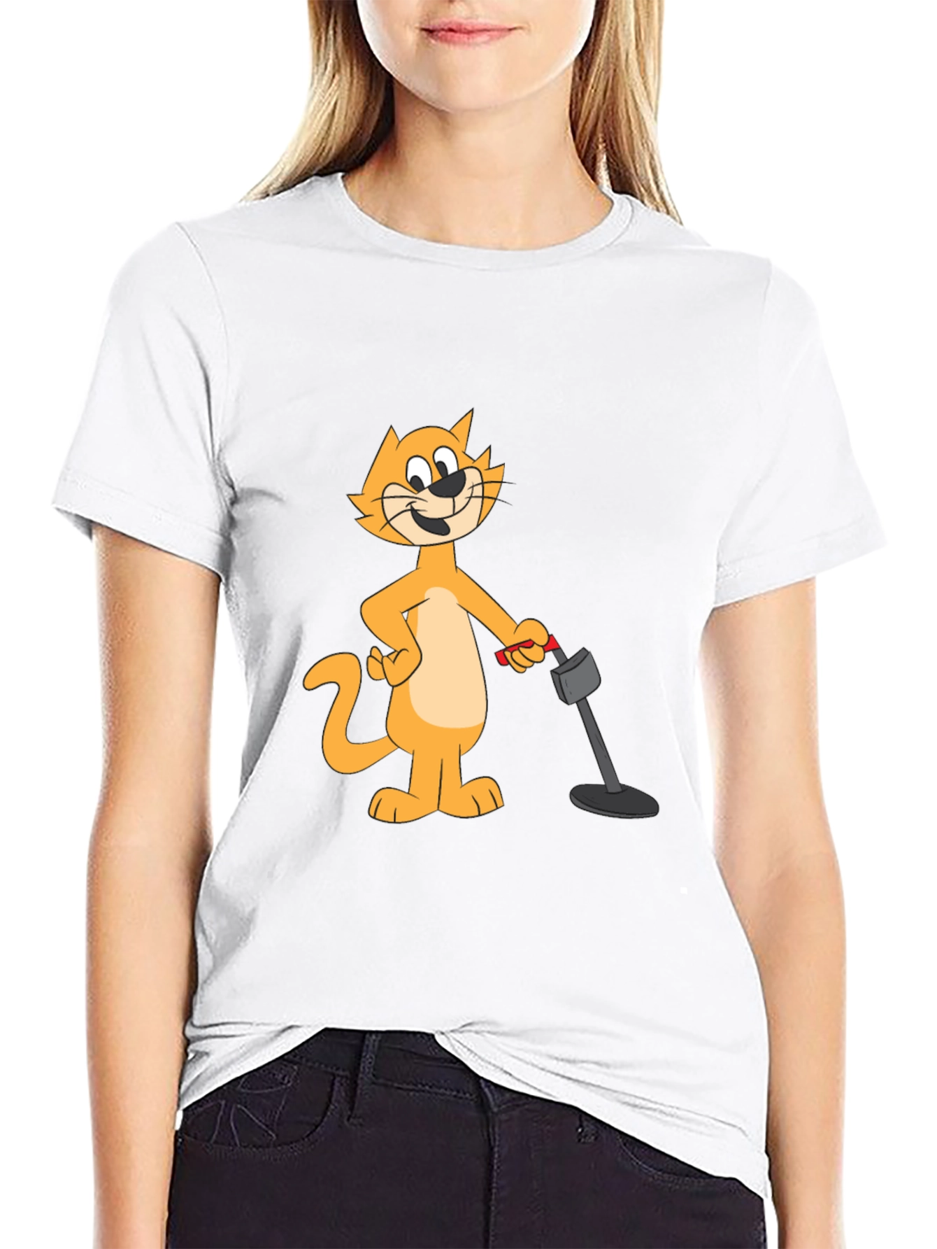 Cool Cat Cartoon Black T-Shirt
