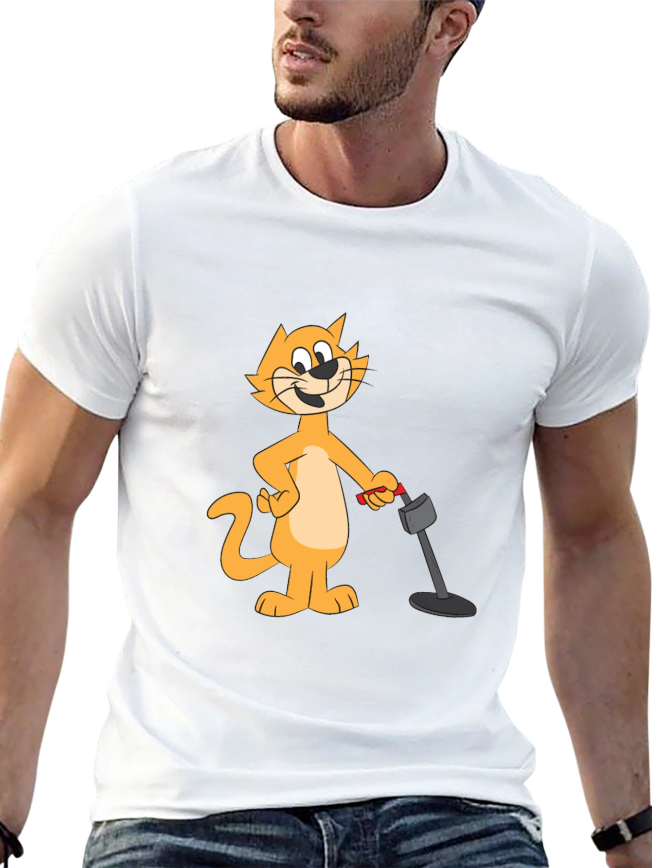 Cool Cat Cartoon Black T-Shirt
