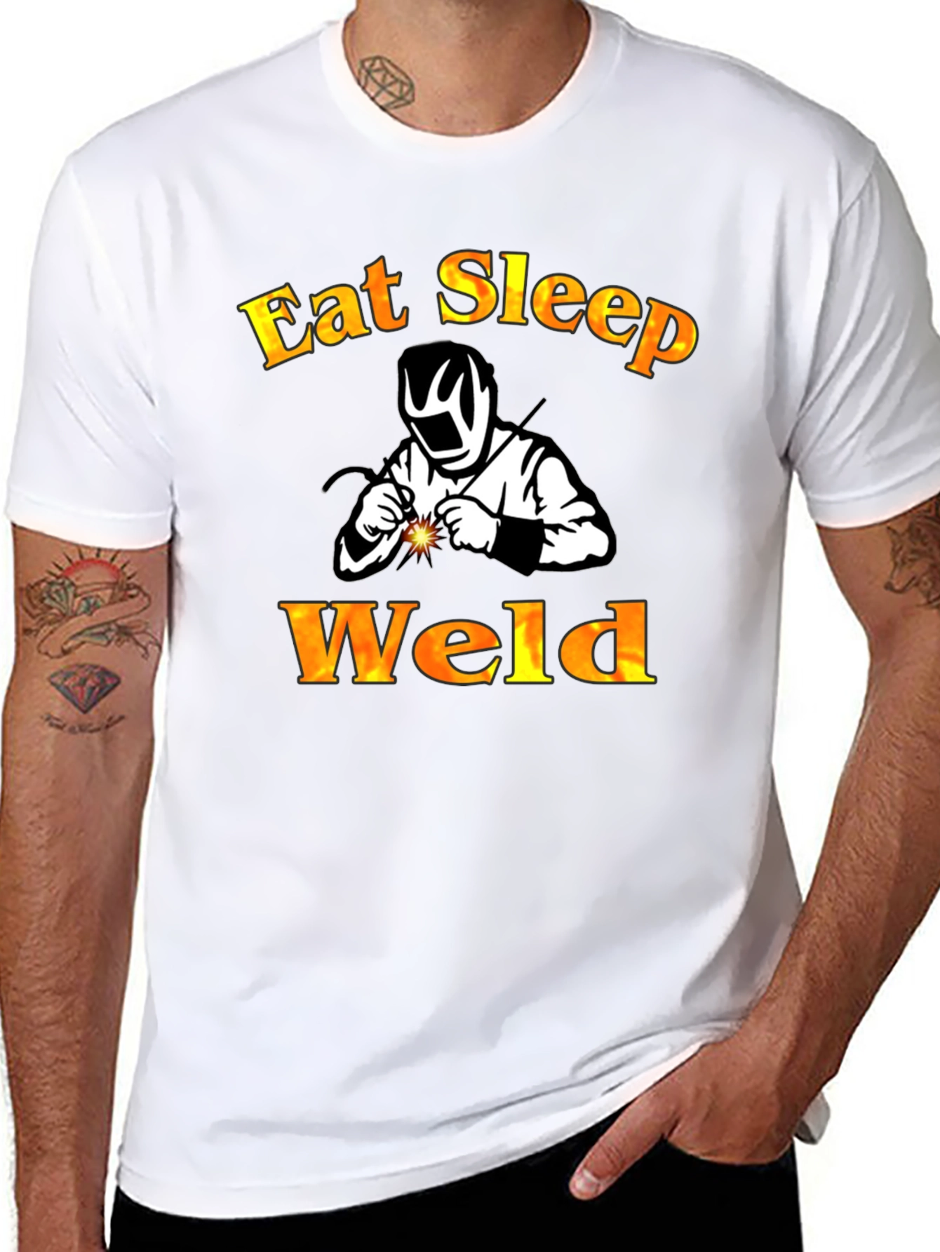 Eat Sleep Weld Black T-Shirt - Welder Apparel