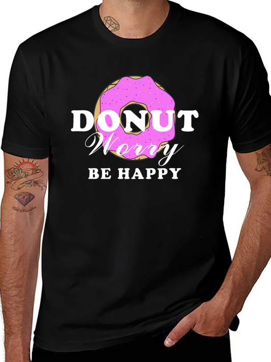 Donut Worry Be Happy Graphic Tee - Casual Style