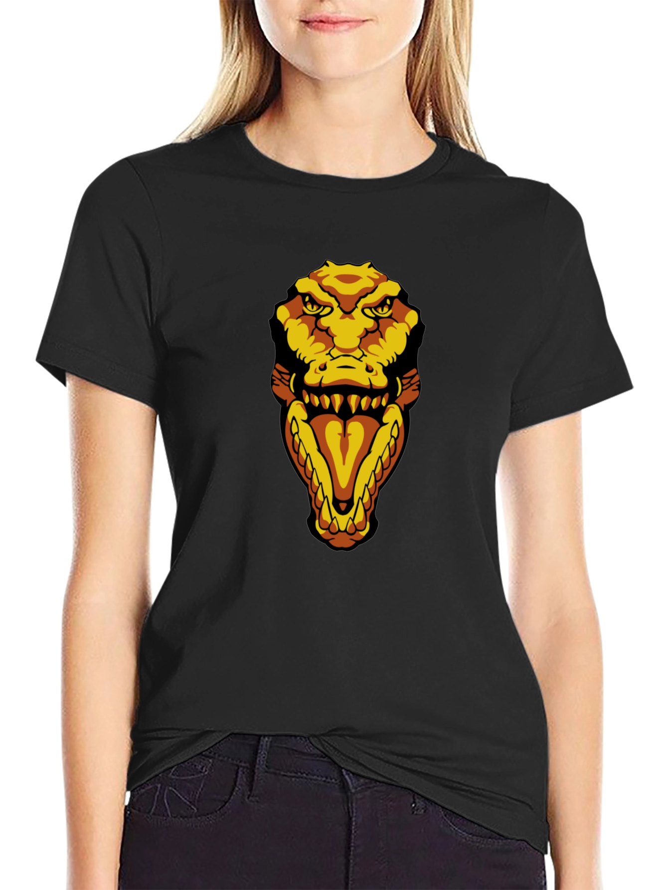 Mens Black T-Shirt with Croc Design