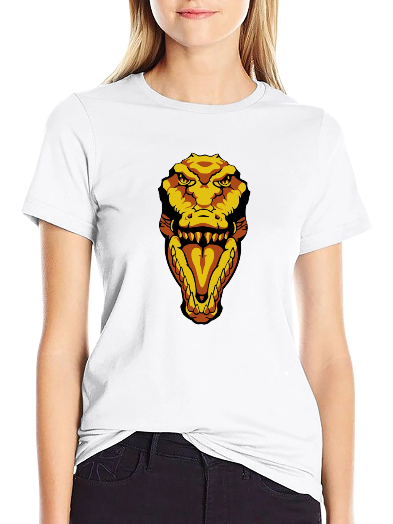 Mens Black T-Shirt with Croc Design