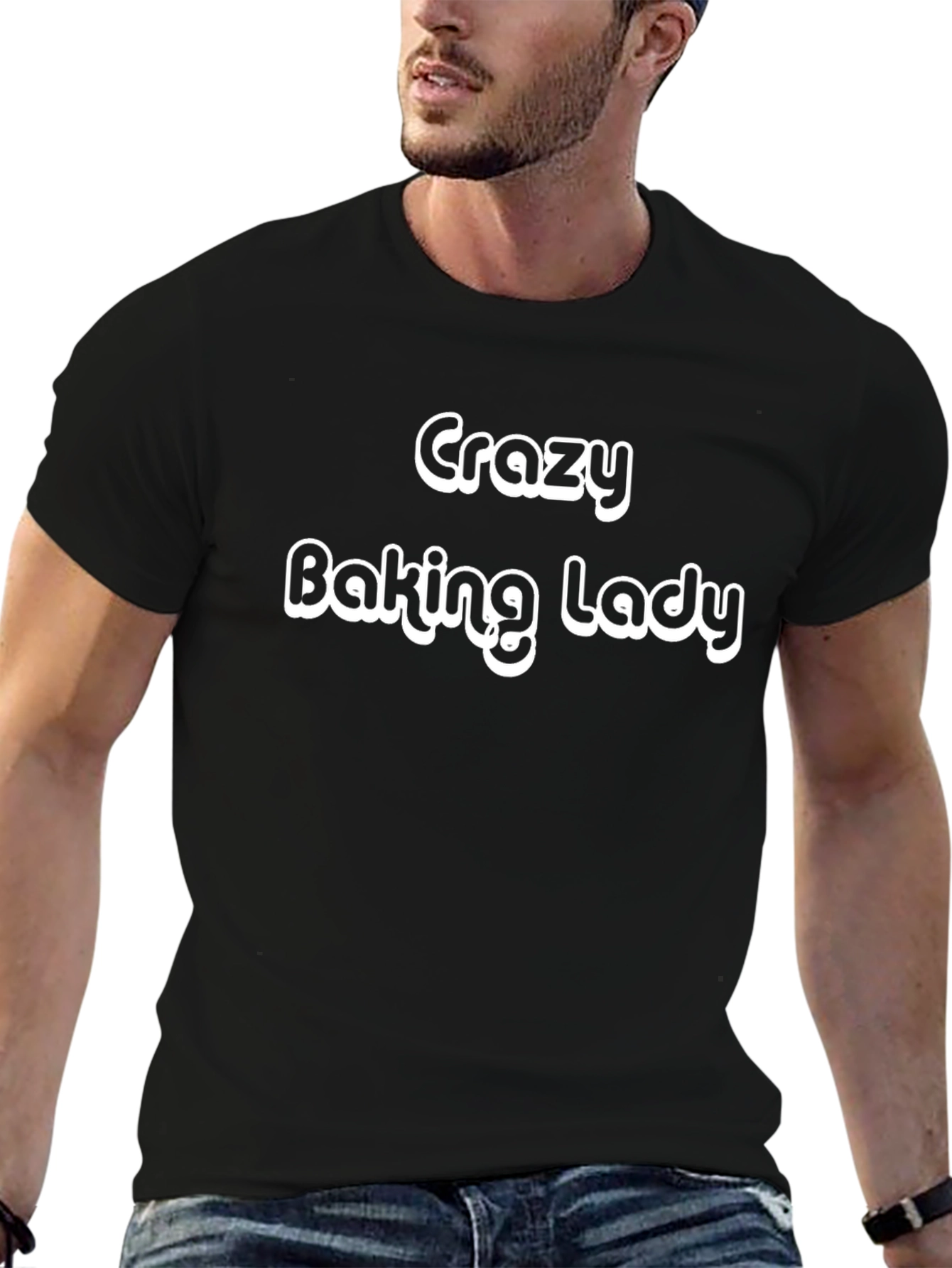 Crazy Baking Lady T-Shirt - Novelty Graphic Tee
