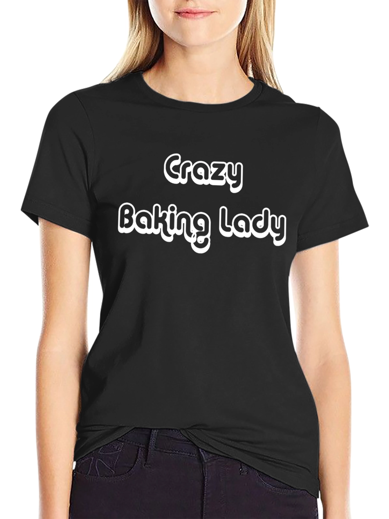 Crazy Baking Lady T-Shirt - Novelty Graphic Tee