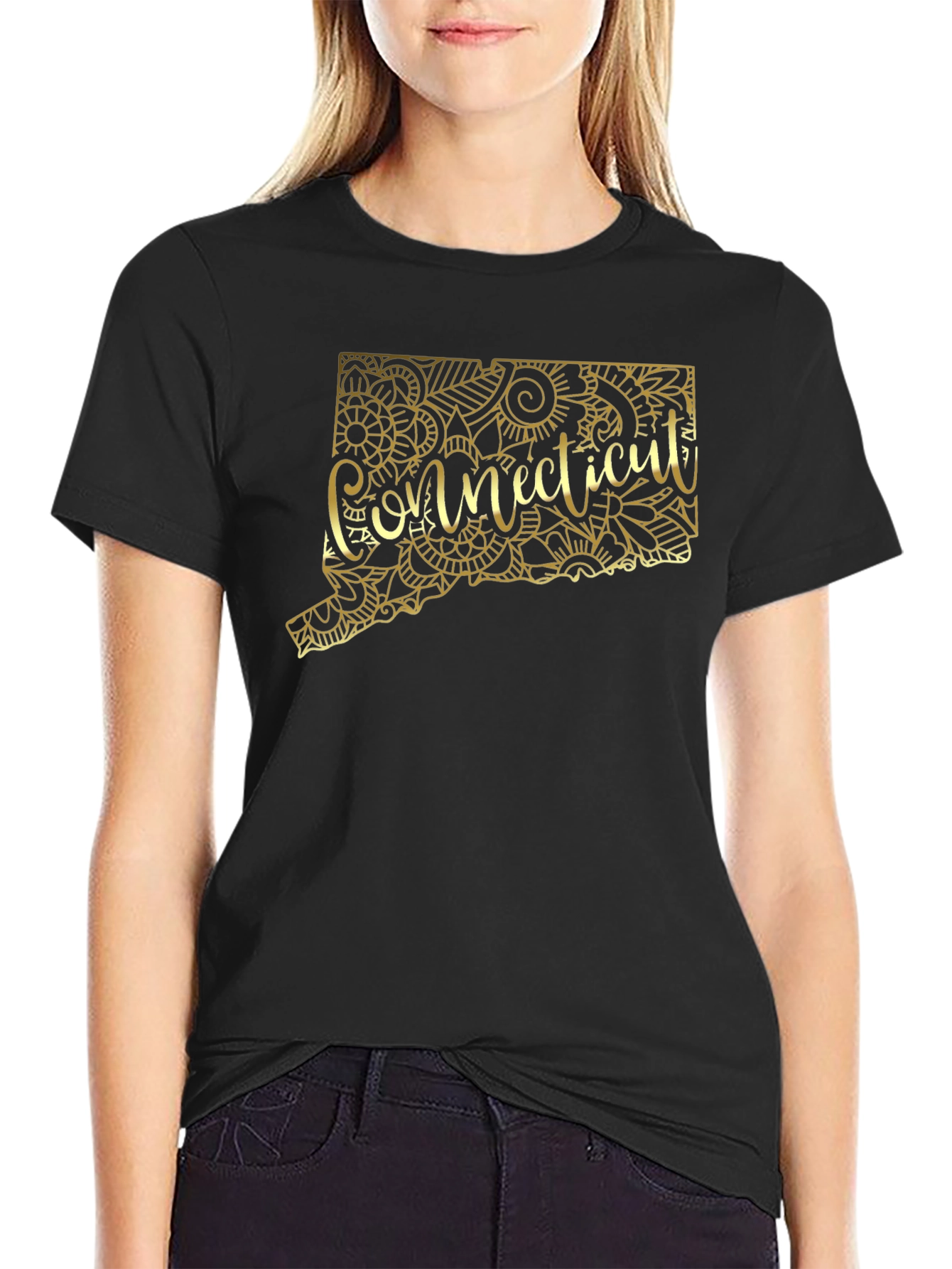 Connecticut State Floral Map Tee