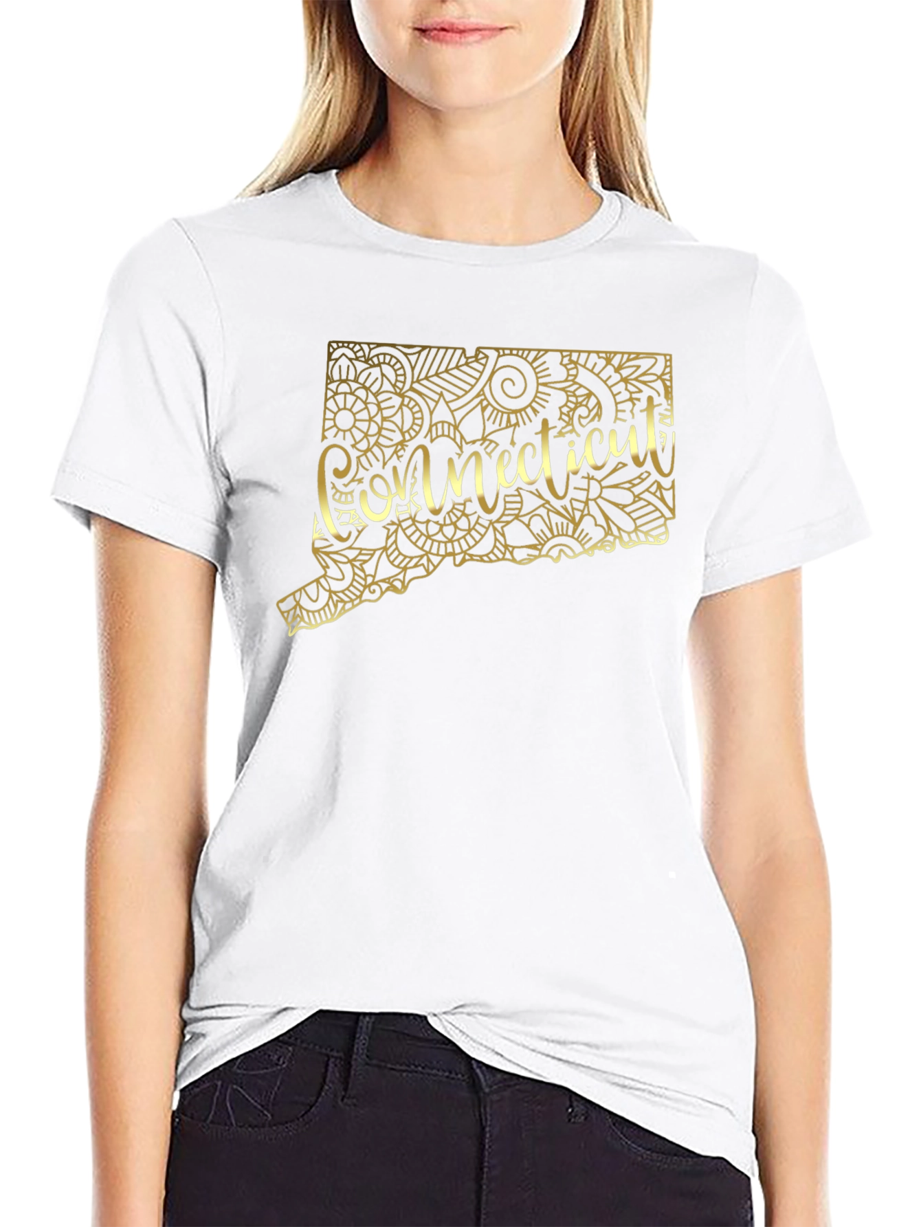 Connecticut State Floral Map Tee