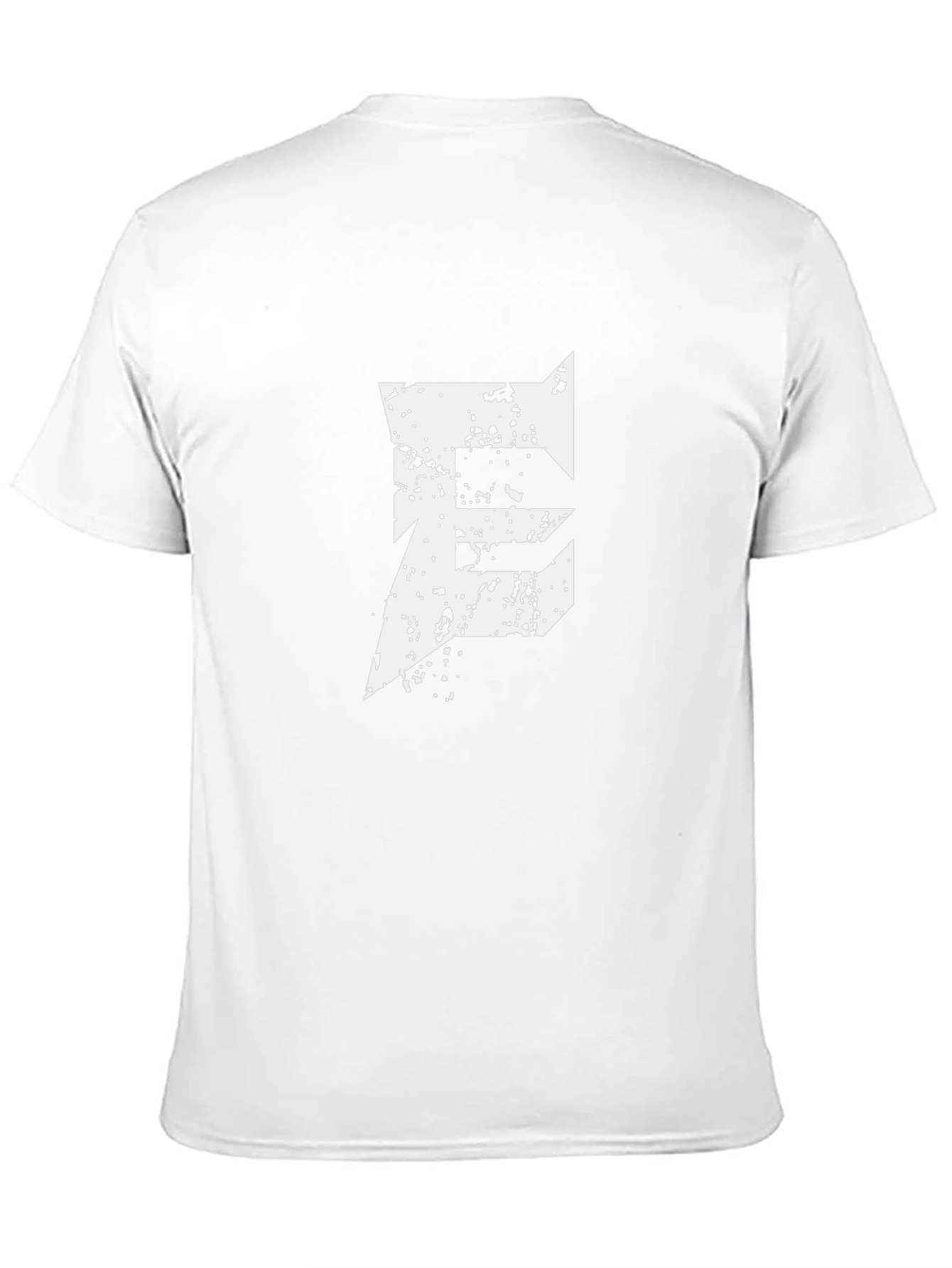 Mens Black T-Shirt with Distressed E Graphic