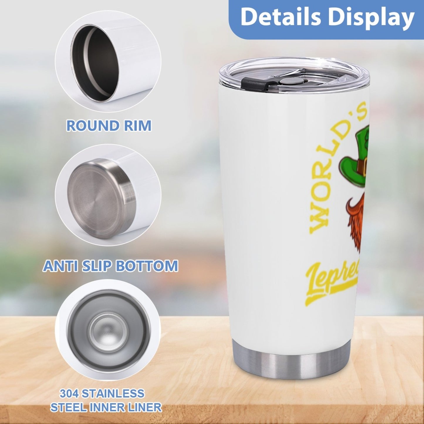 Stylish Insulated Travel Tumbler - Stainless Steel Graphic Design Cup