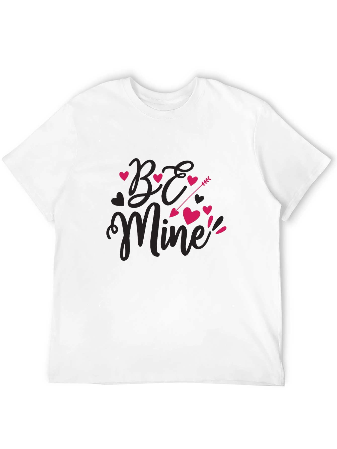 Be Mine Valentines Day Black Graphic Tee