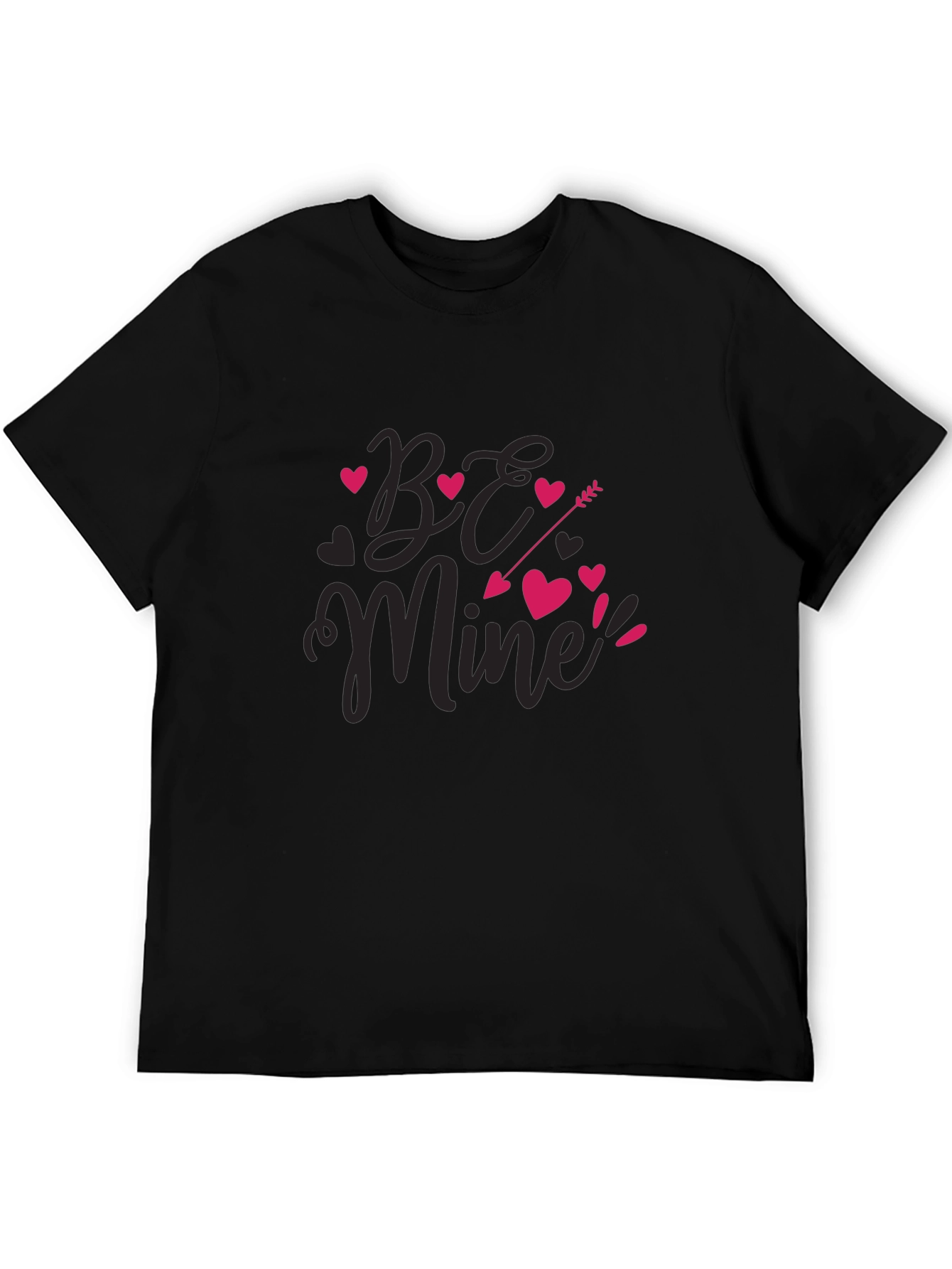 Be Mine Valentines Day Black Graphic Tee