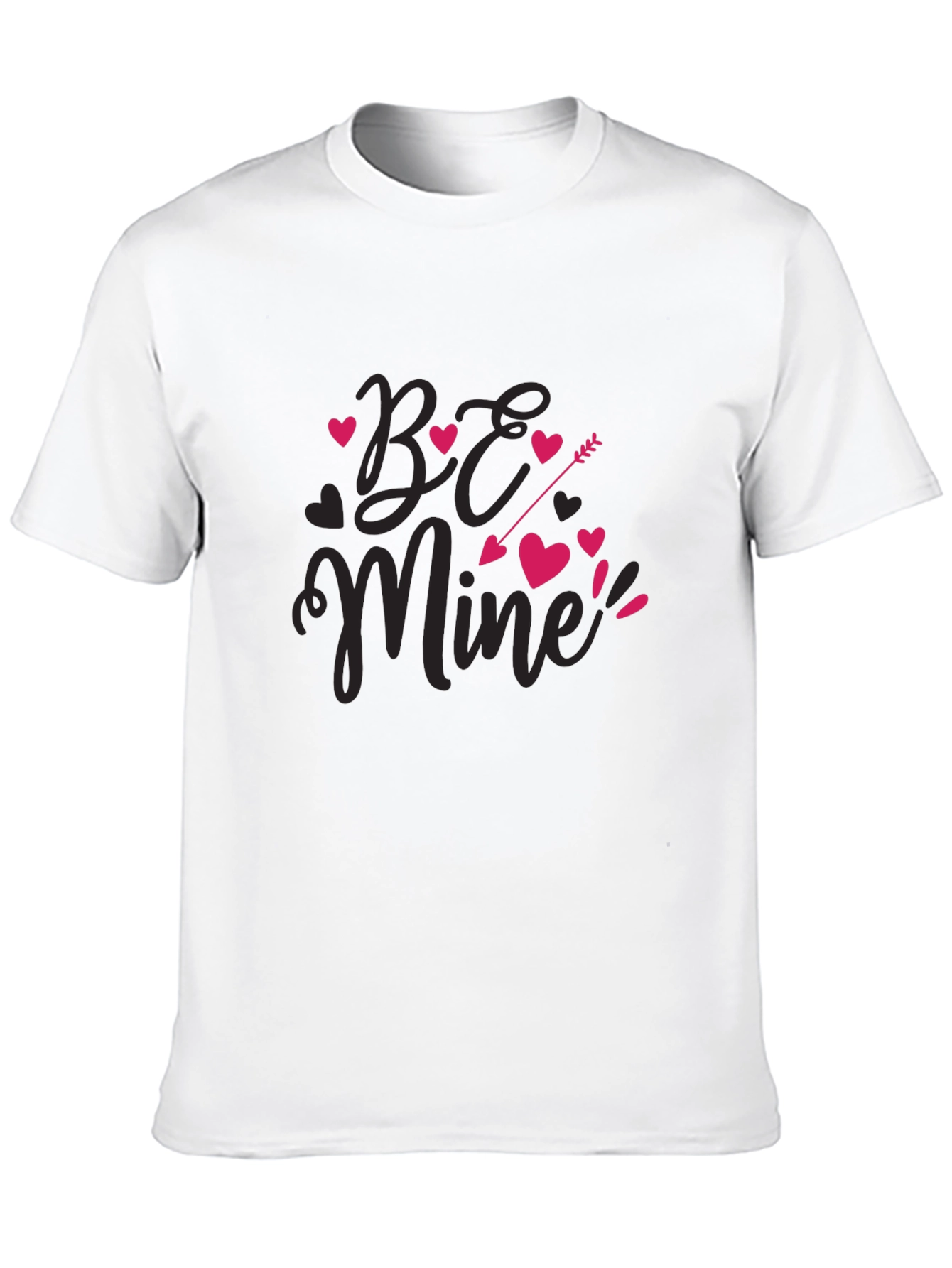 Be Mine Valentines Day Black Graphic Tee