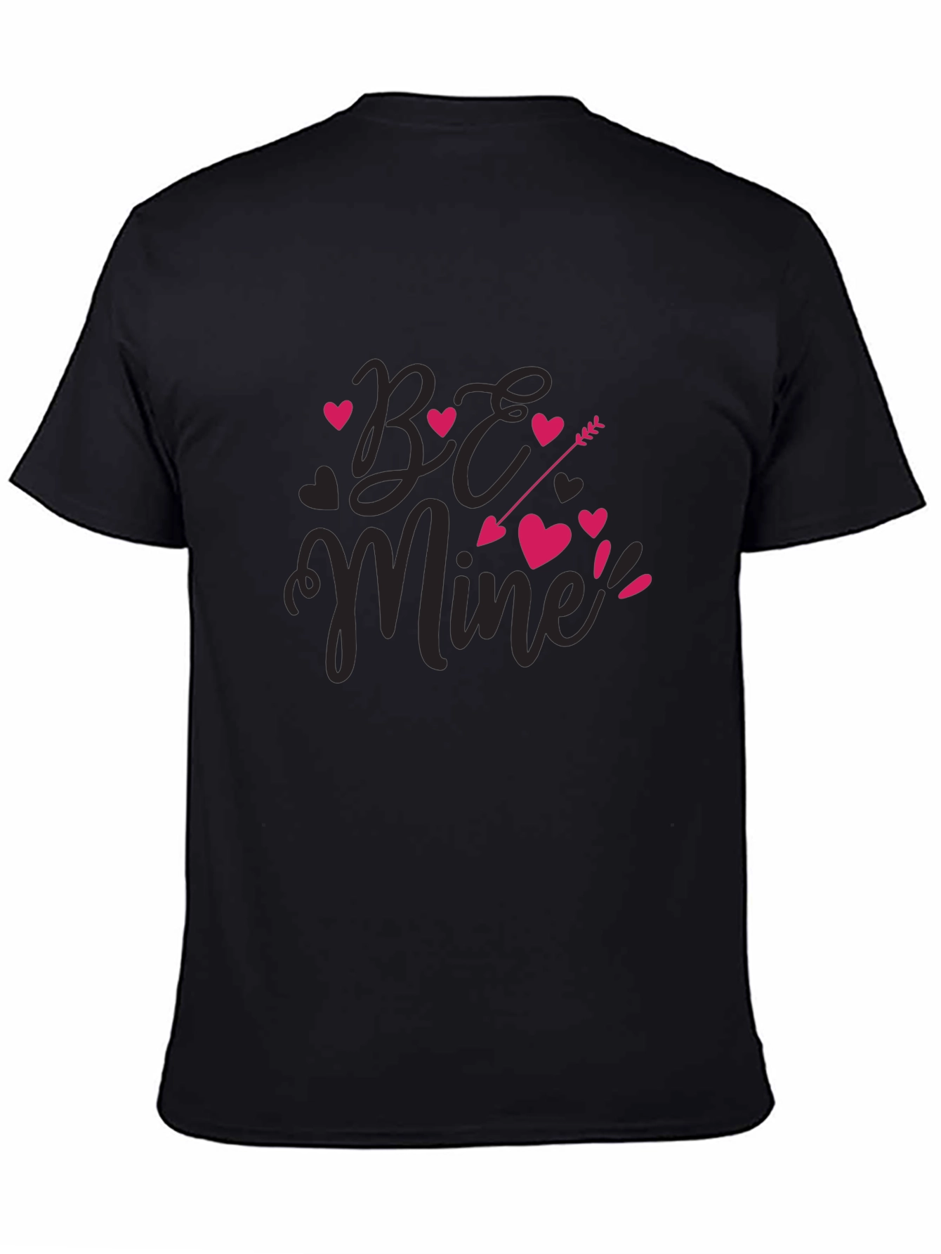 Be Mine Valentines Day Black Graphic Tee