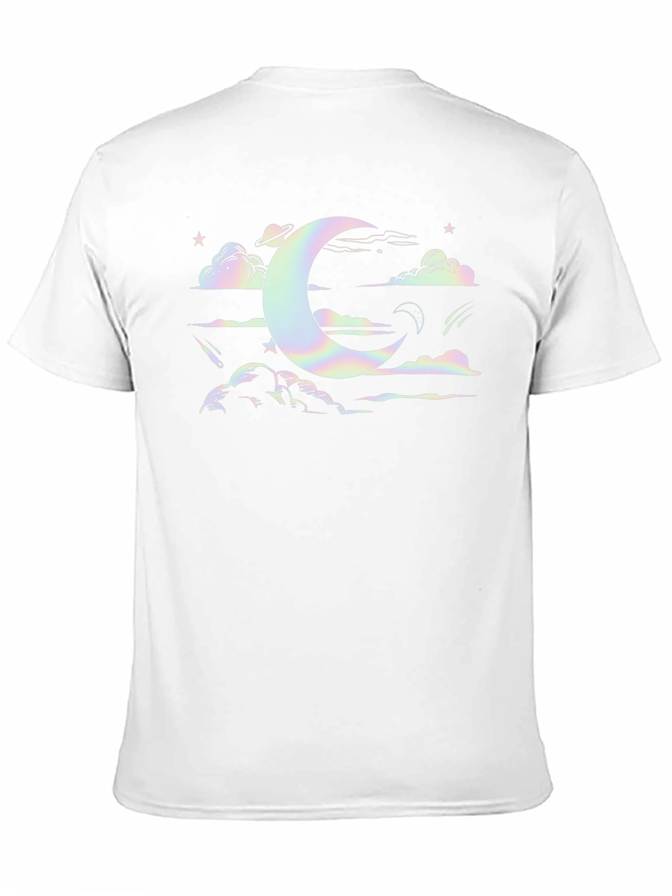 Celestial Dreams Black T-Shirt - Moon & Stars Design