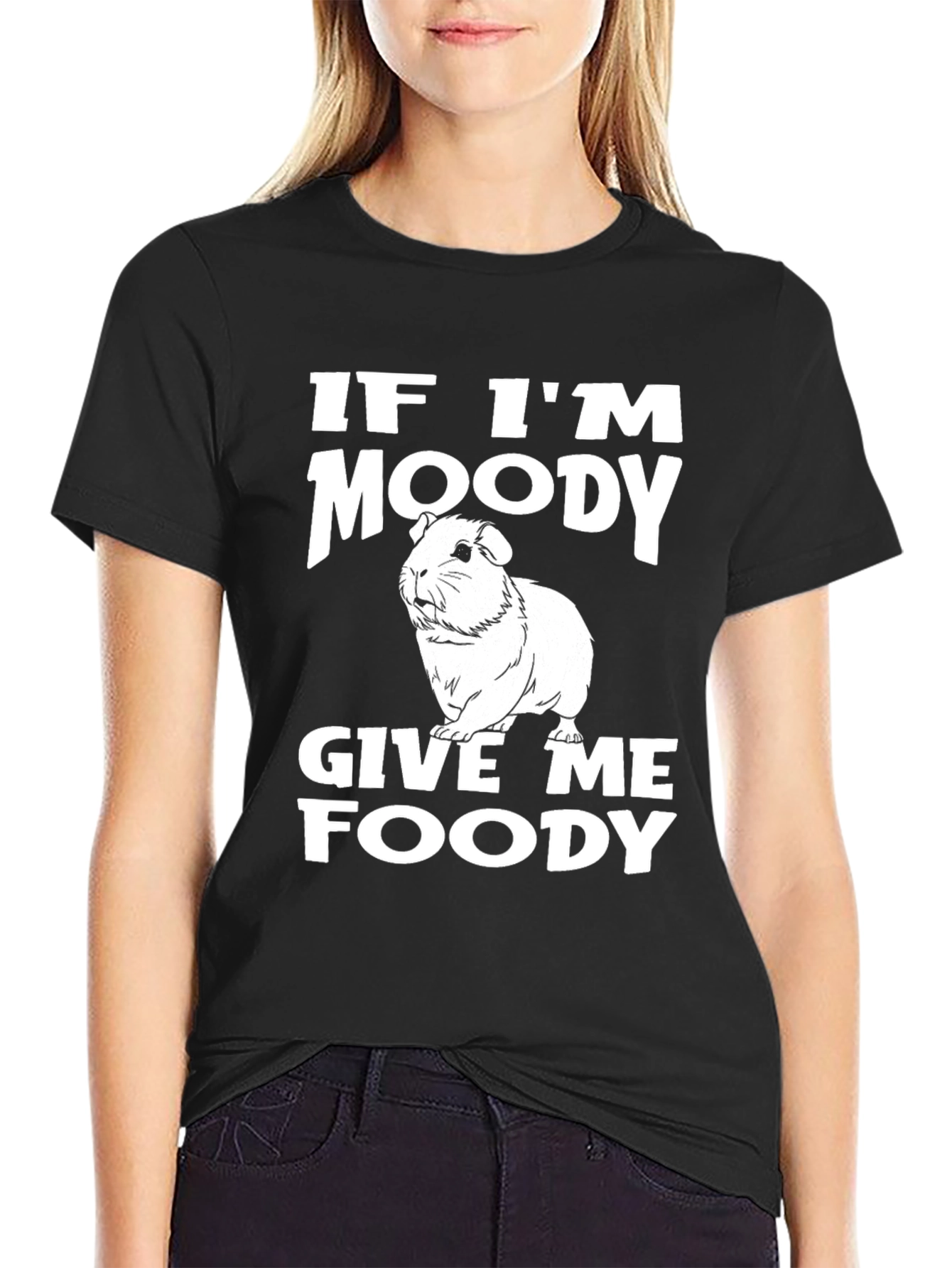 Moody Guinea Pig Funny Graphic T-Shirt