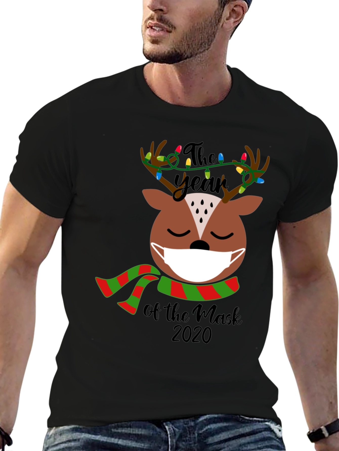 Masked Reindeer Year of the Mask 2020 Tee