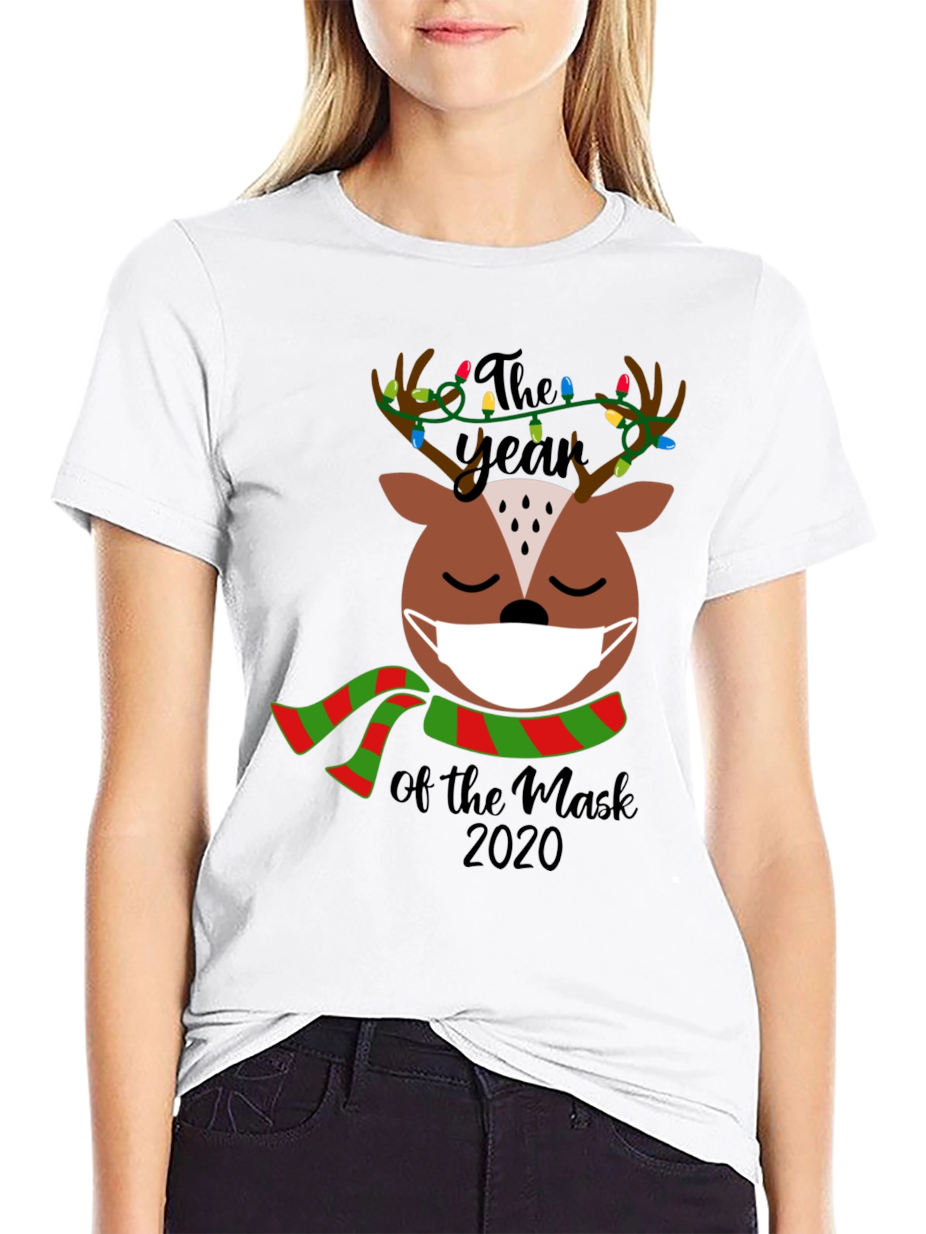 Masked Reindeer Year of the Mask 2020 Tee