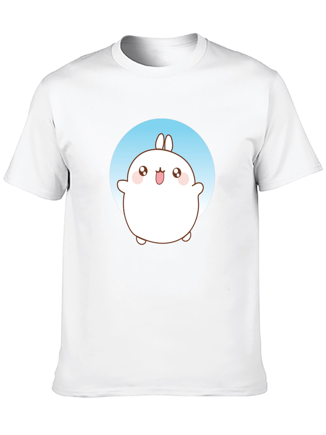 Cute Molang Bunny Graphic T-Shirt - Black