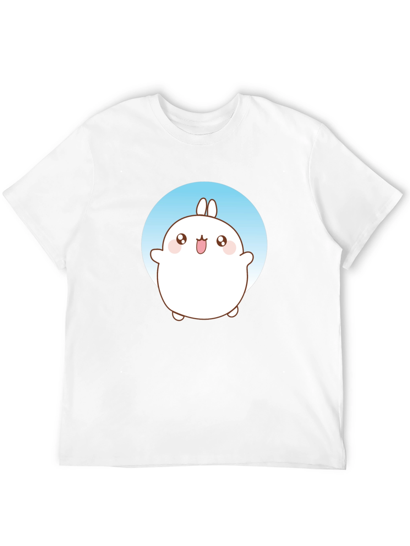 Cute Molang Bunny Graphic T-Shirt - Black