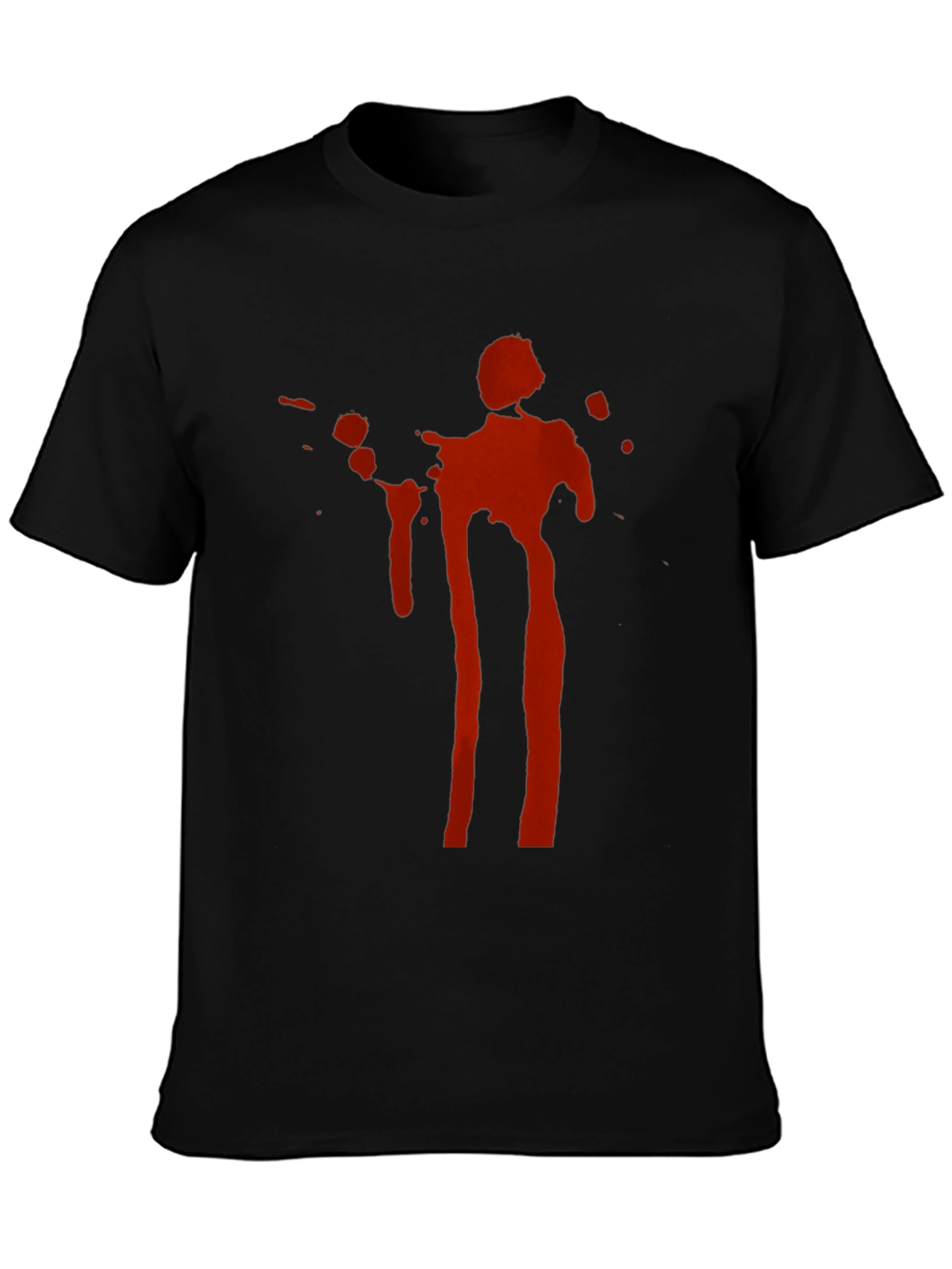 Statement Tee: Red Ink Splatter Graphic Black T-Shirt