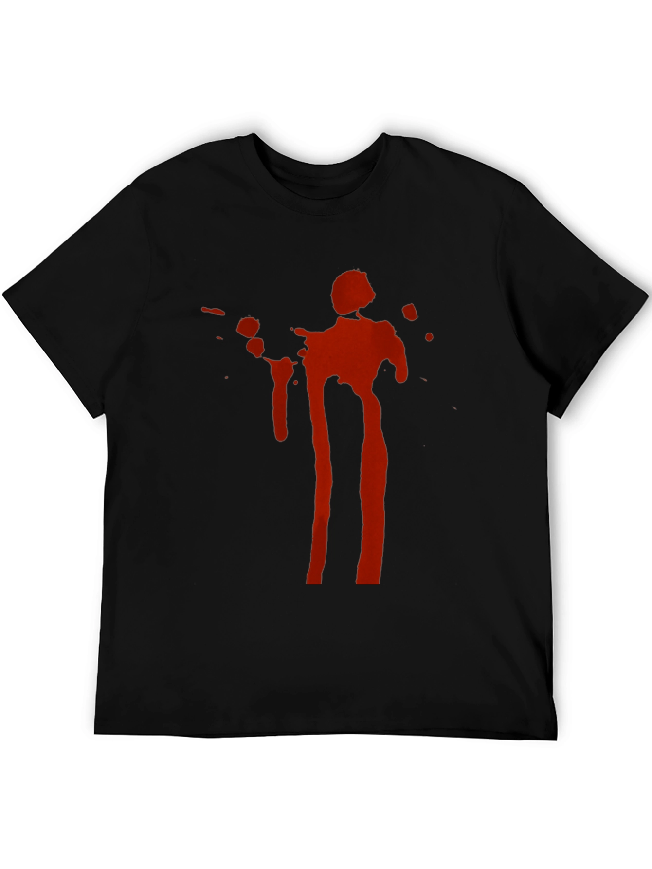 Statement Tee: Red Ink Splatter Graphic Black T-Shirt