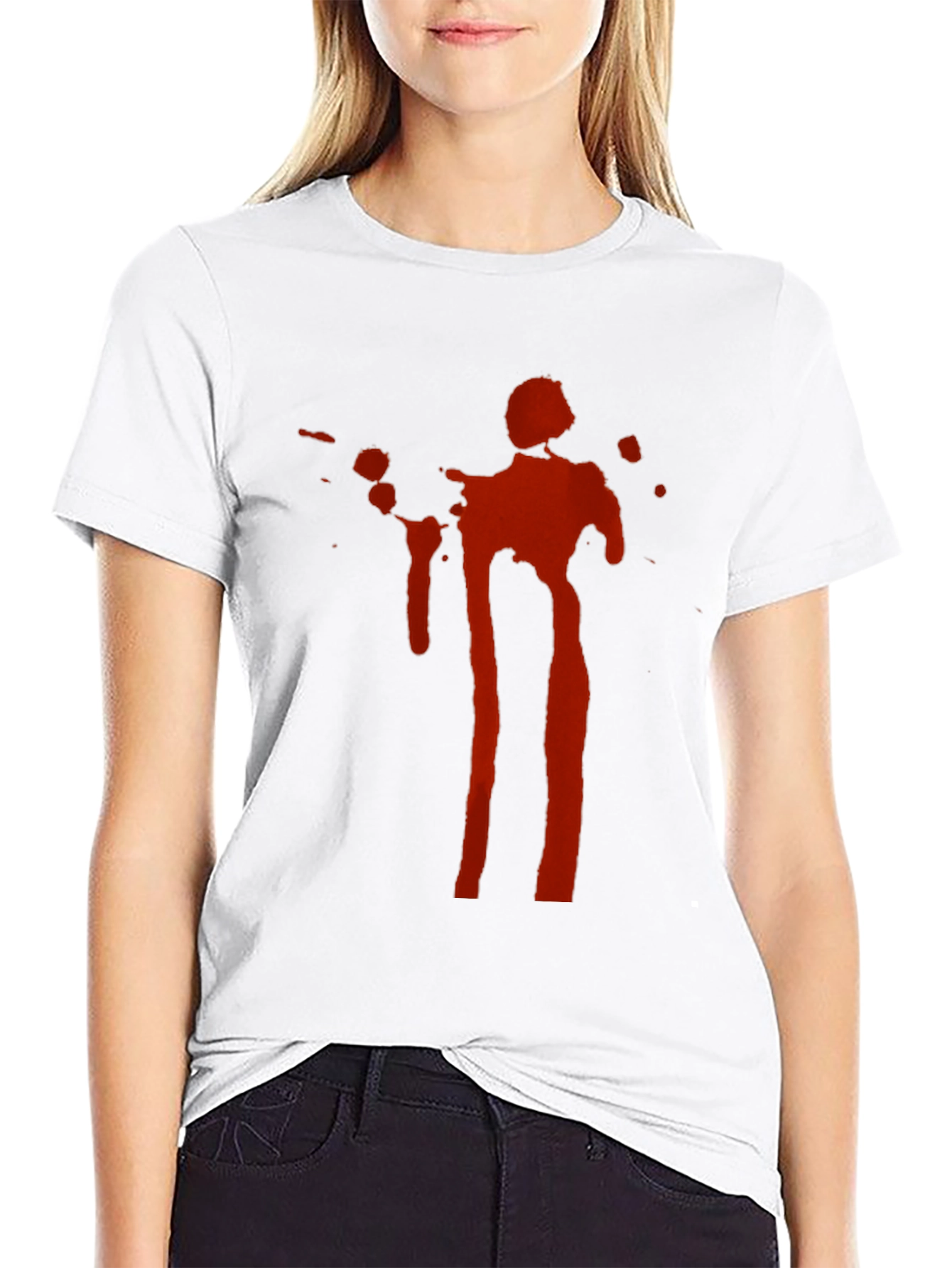 Statement Tee: Red Ink Splatter Graphic Black T-Shirt